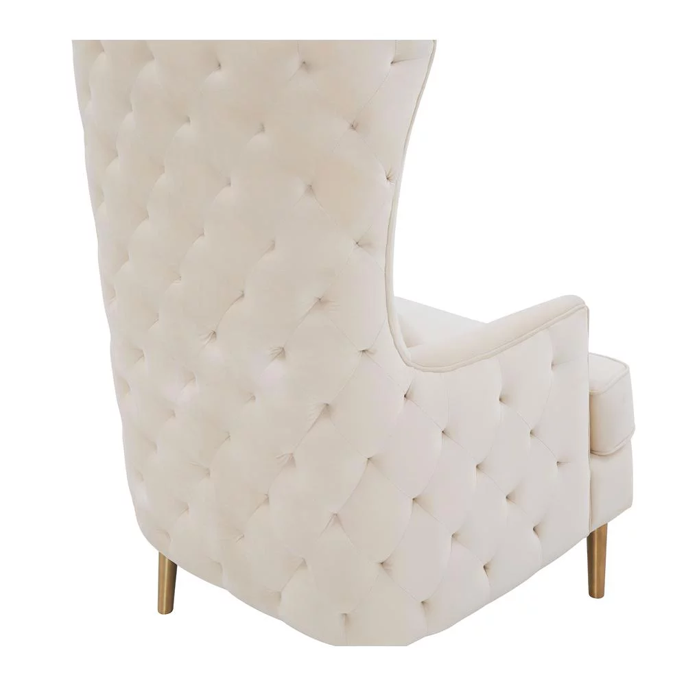 TOV Furniture Alina Cream Tall Tufted Back Chair
