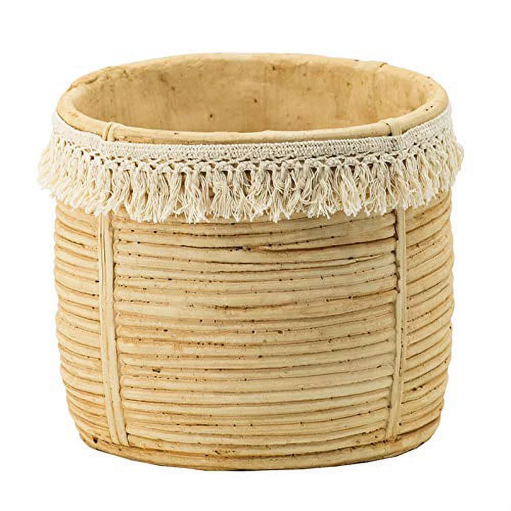 A and B Home A&B Home Nature Twine Planters with Tassel Trim (Set of 2)