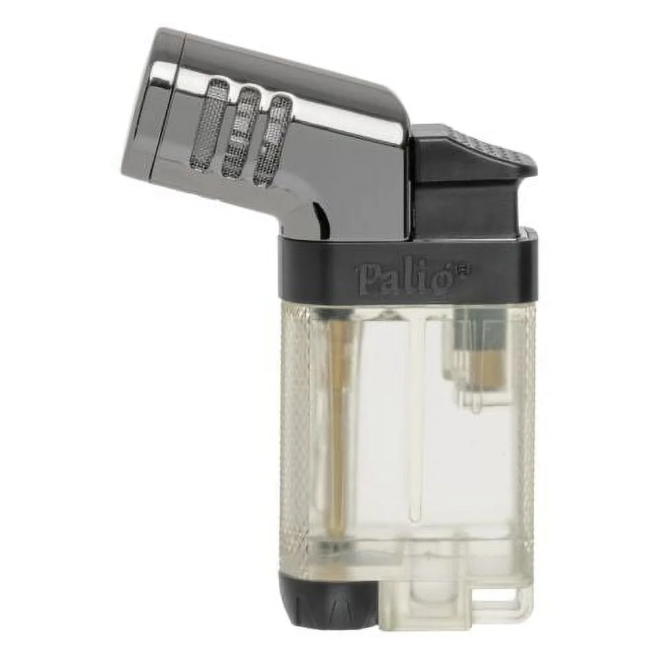 Palió Pistola Angled Double-Jet Flame Lighter, Clear
