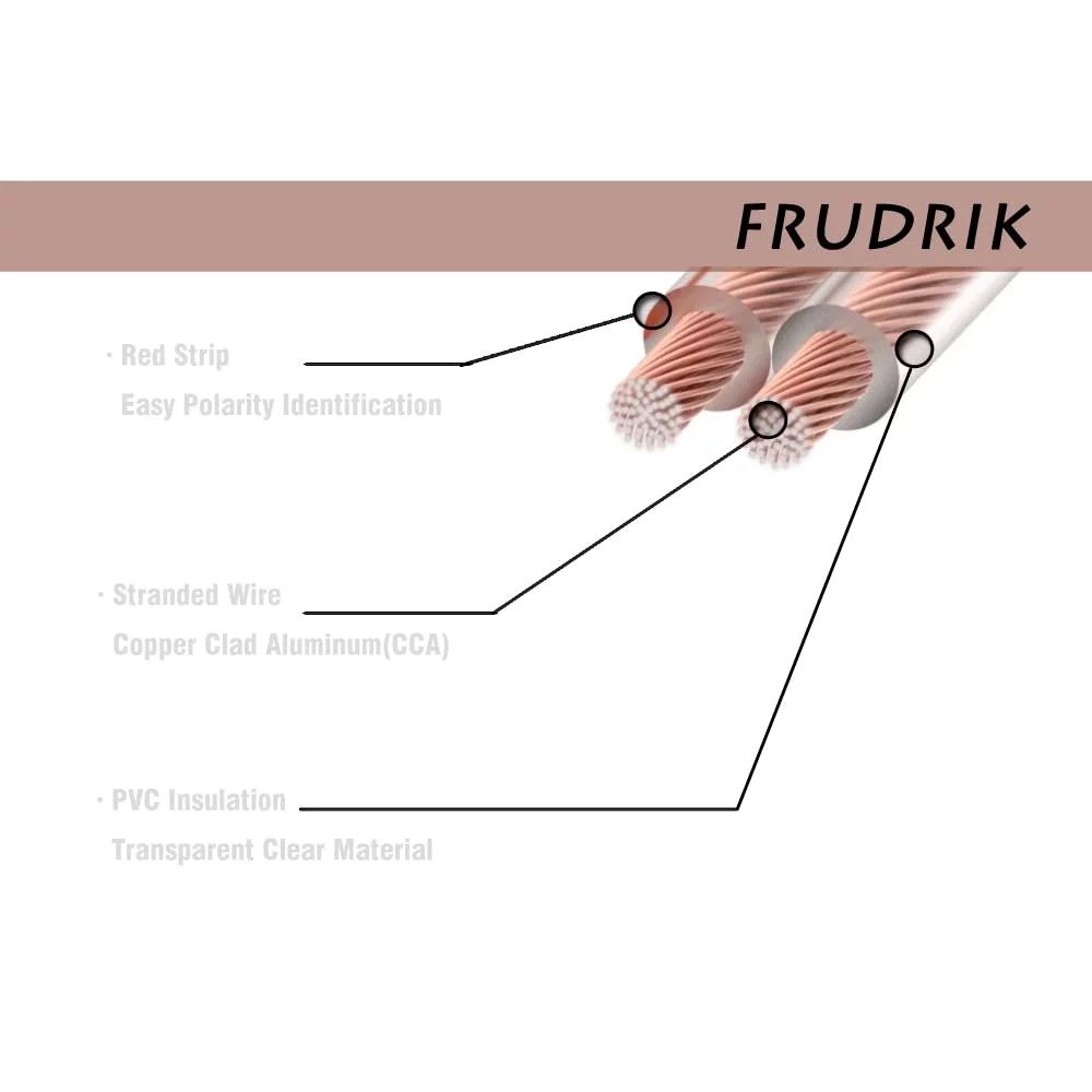 Copper Clad Aluminum (CCA) Speaker Wire Cable Spool (14AWG, 100FT)