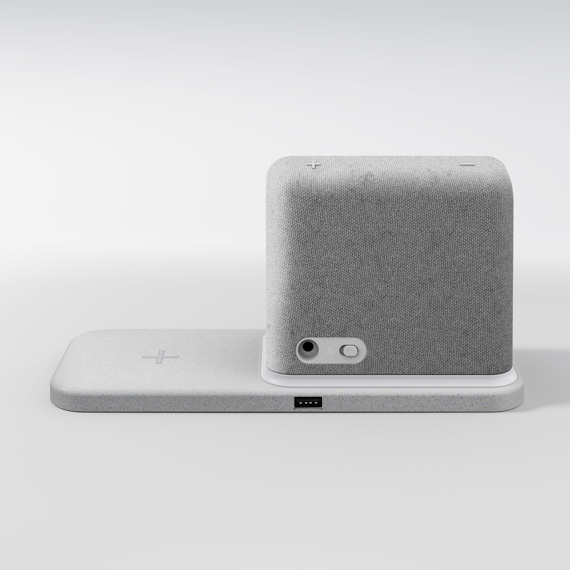 Lenovo Smart Clock 2 with Wireless Charging Dock - Heather Grey