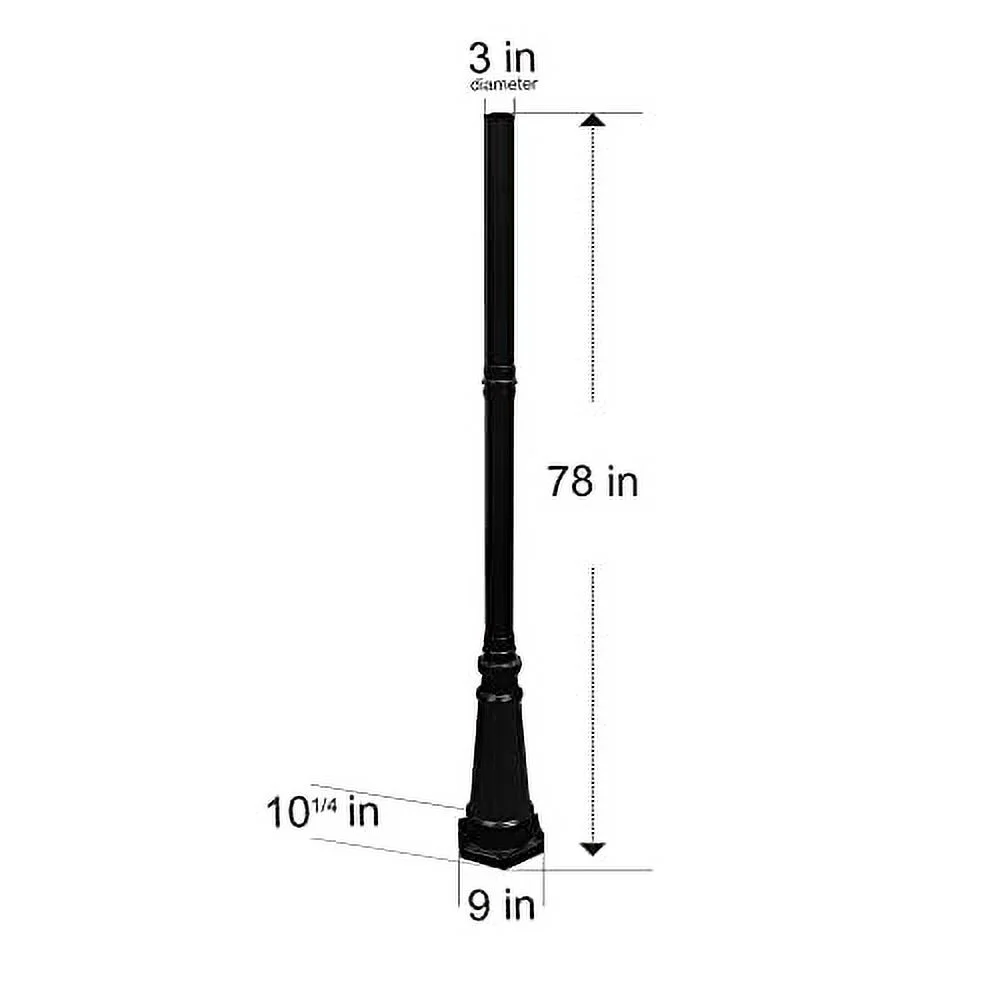 Gama Sonic GS-97SP Imperial Lamp Post for Solar Lights Accessory, (Black