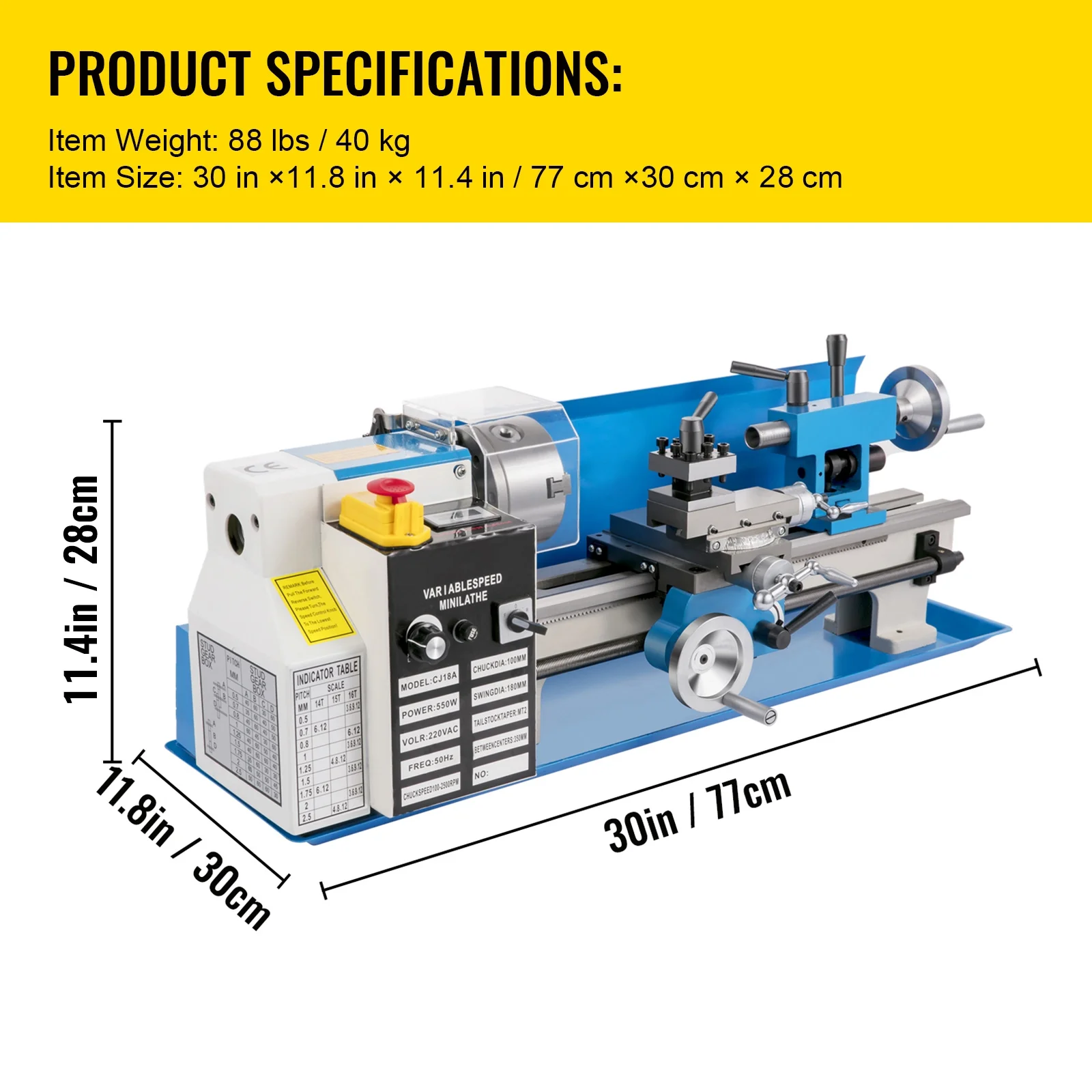 SKYSHALO Mini Metal Lathe, 7
