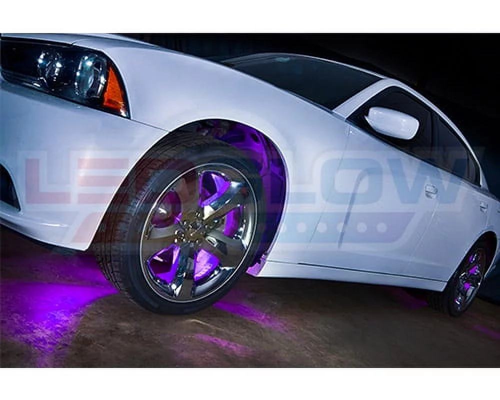 LEDGlow 4pc Purple LED Wheel Well Lighting Kit
