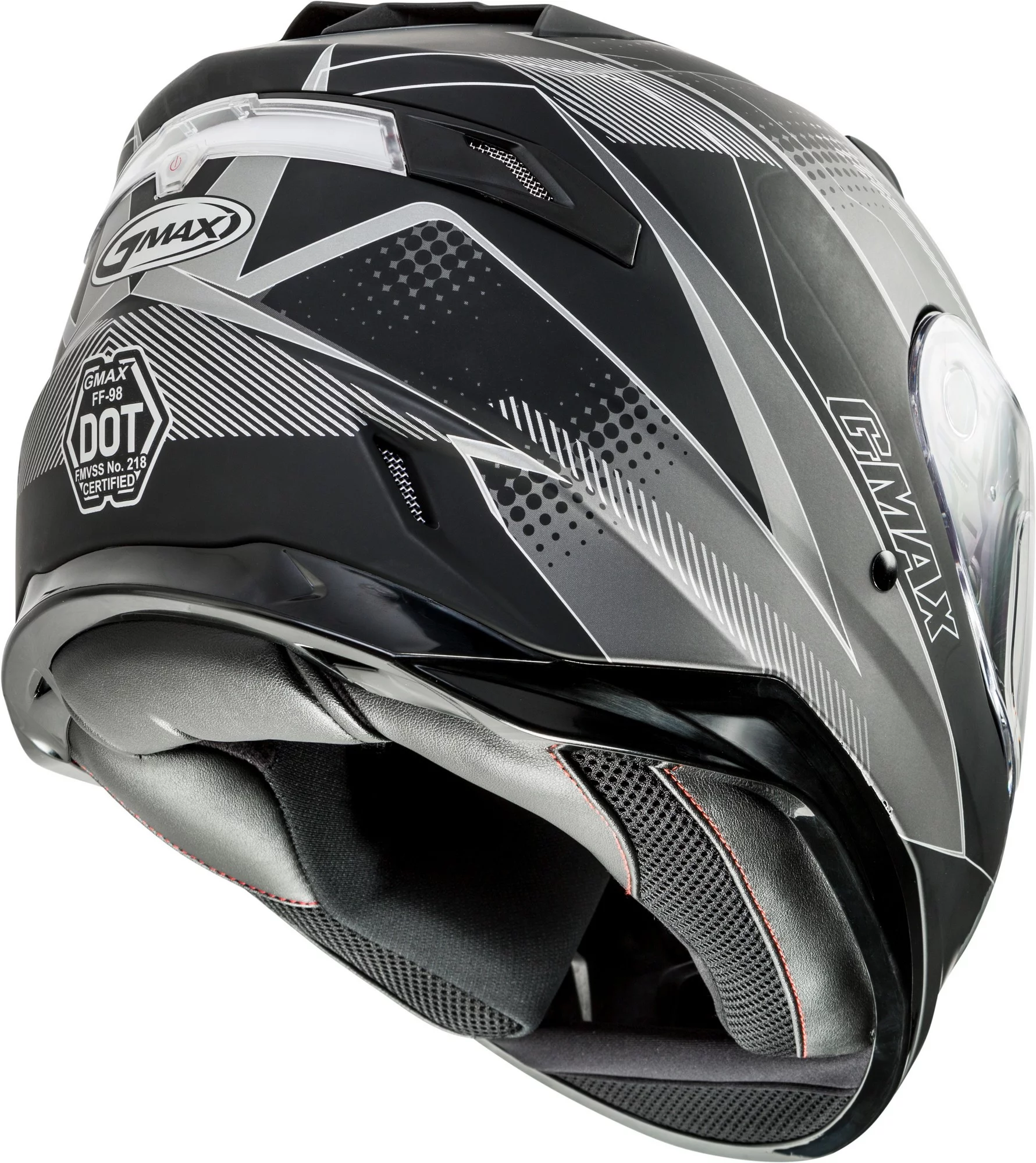 GMAX FF-98 Apex Full Face Motorcycle Helmet Matte Black/Dark Silver MD