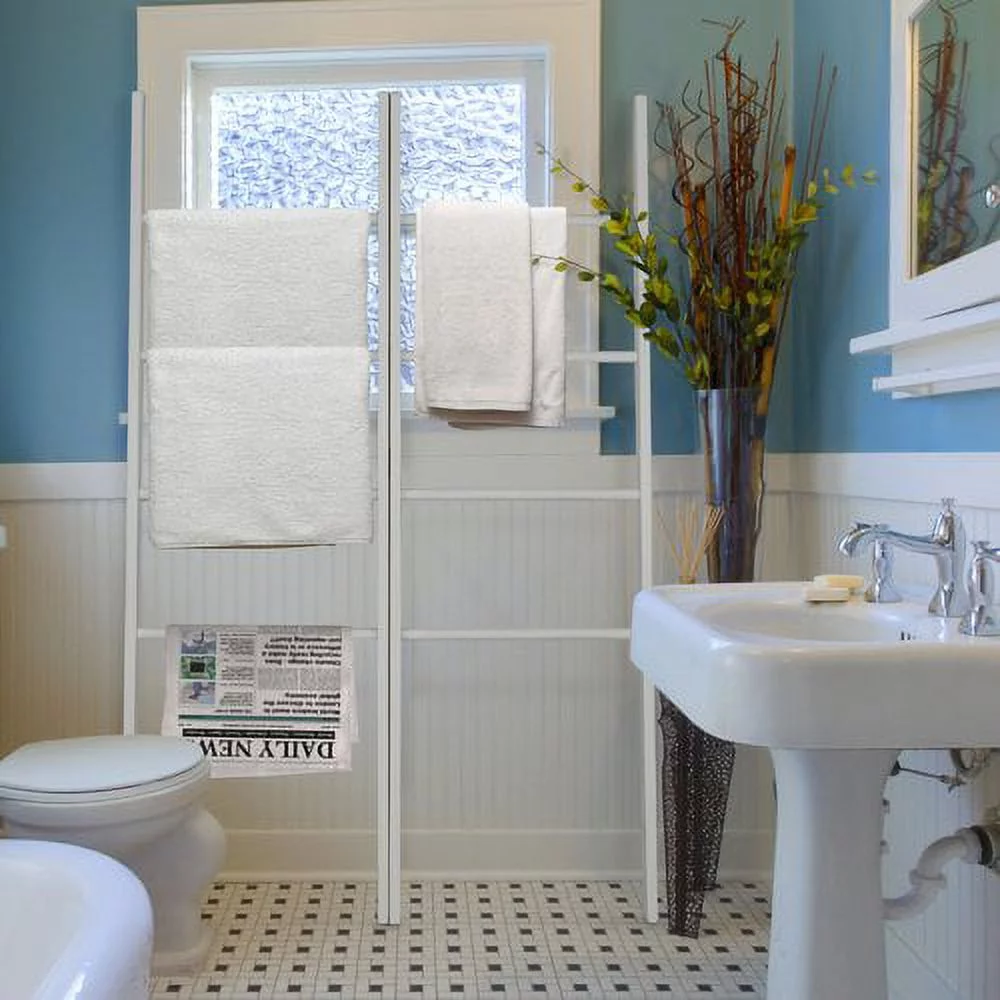 Decorative Twin Ladders - White