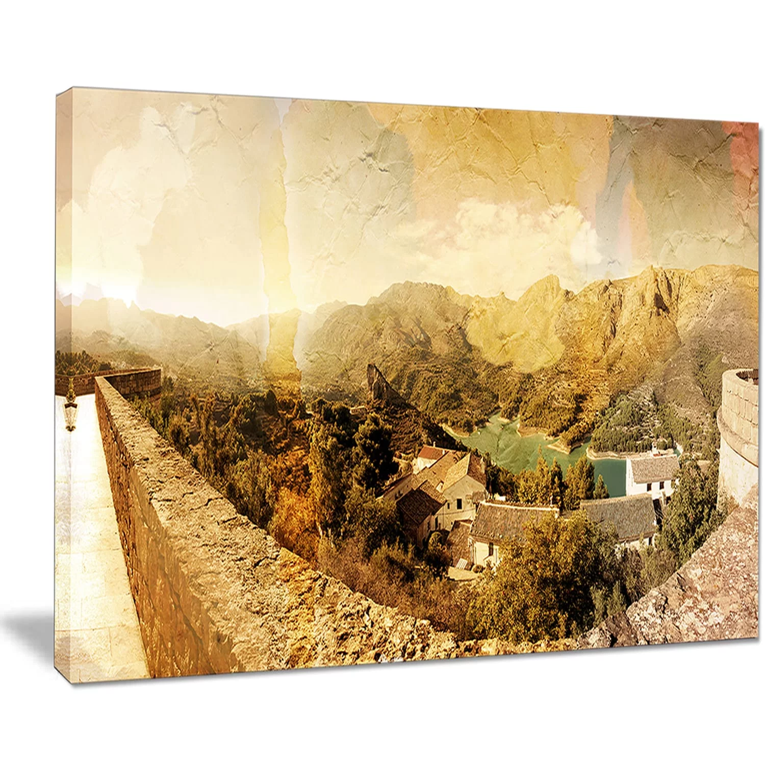 Design Art 'Mountain and Lofty Lake' 5 Piece Wall Art on Wrapped Canvas Set