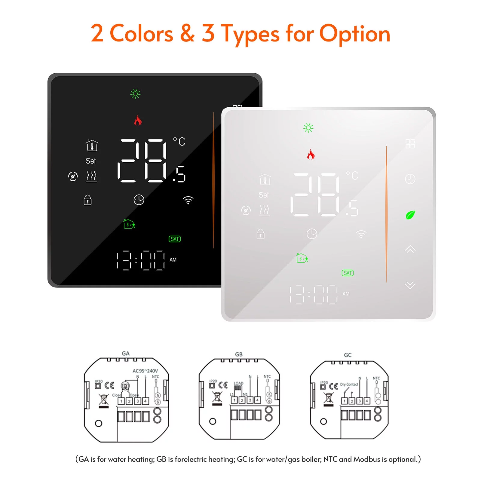 WiFi Smart Thermostat Temperature Controller Weekly Programmable Supports Touch Control/ Mobile APP/ Voice Control Compatible with Alexa/Google Home, for Electric Floor Heating 16A Black