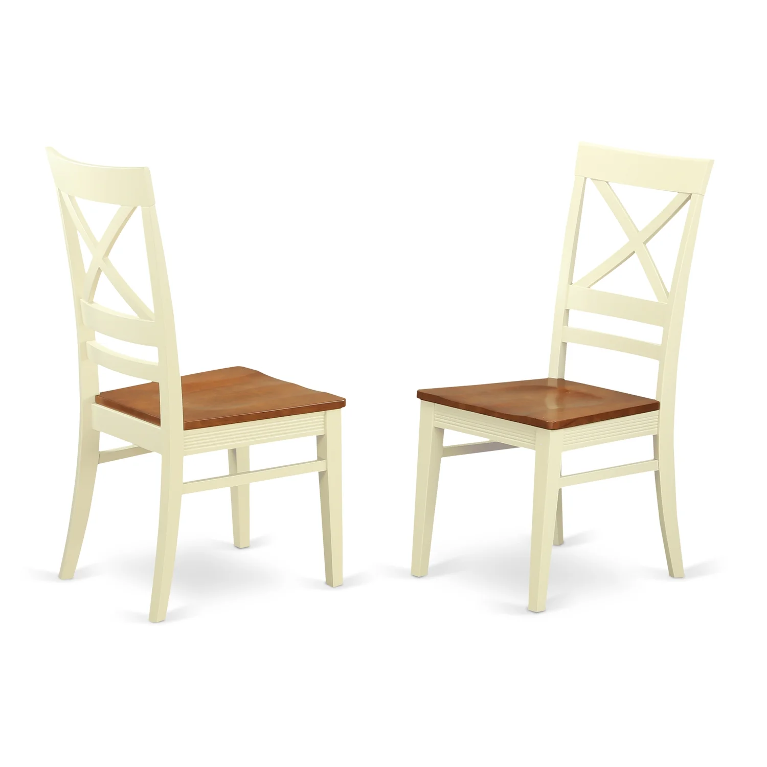 East West Furniture Weston 5-piece Table and Dinette Chairs in Buttermilk/Cherry