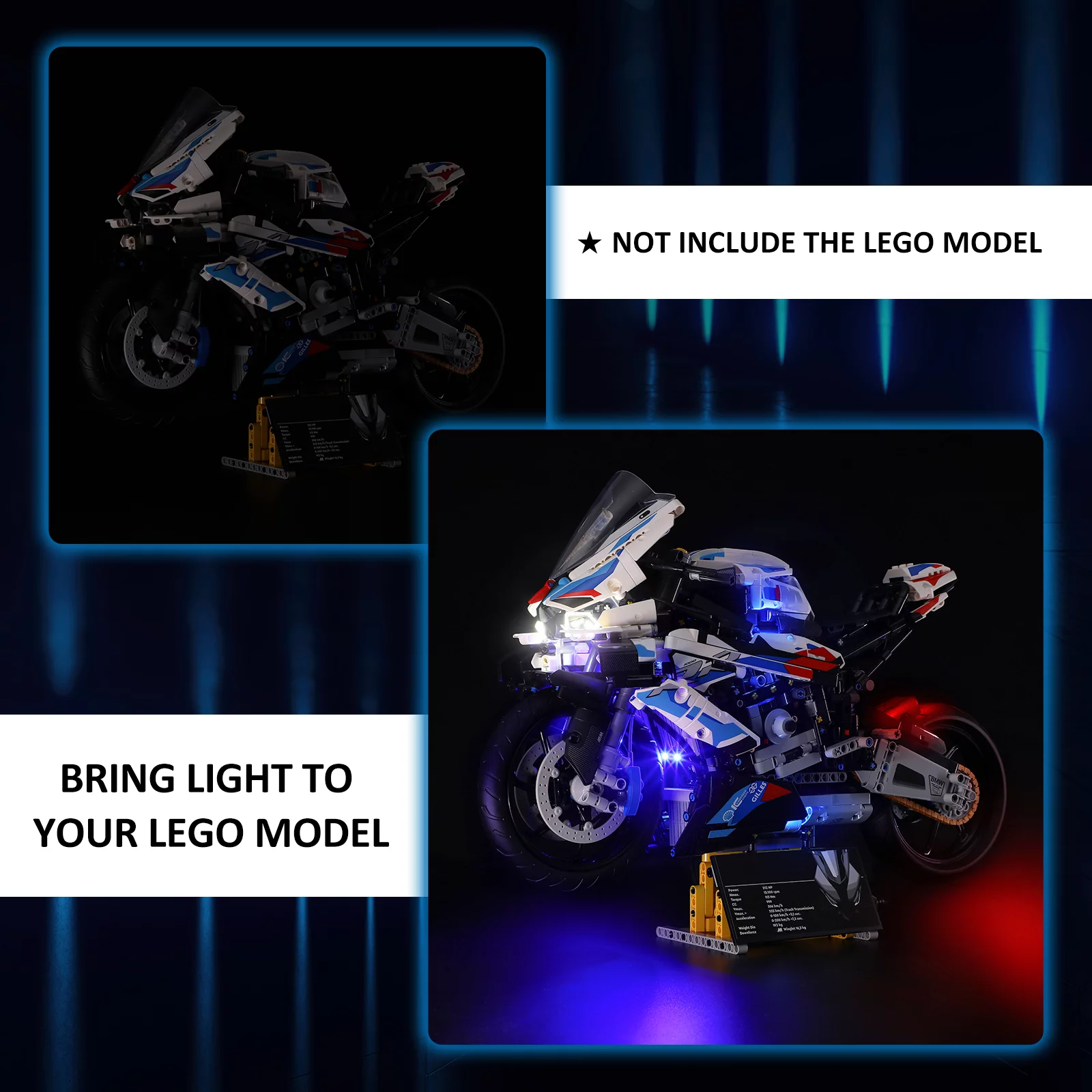 YEABRICKS Led Light Kit for Legos BMW M 1000 RR 42130 Building Blocks Model(Not Include the Legos Model)
