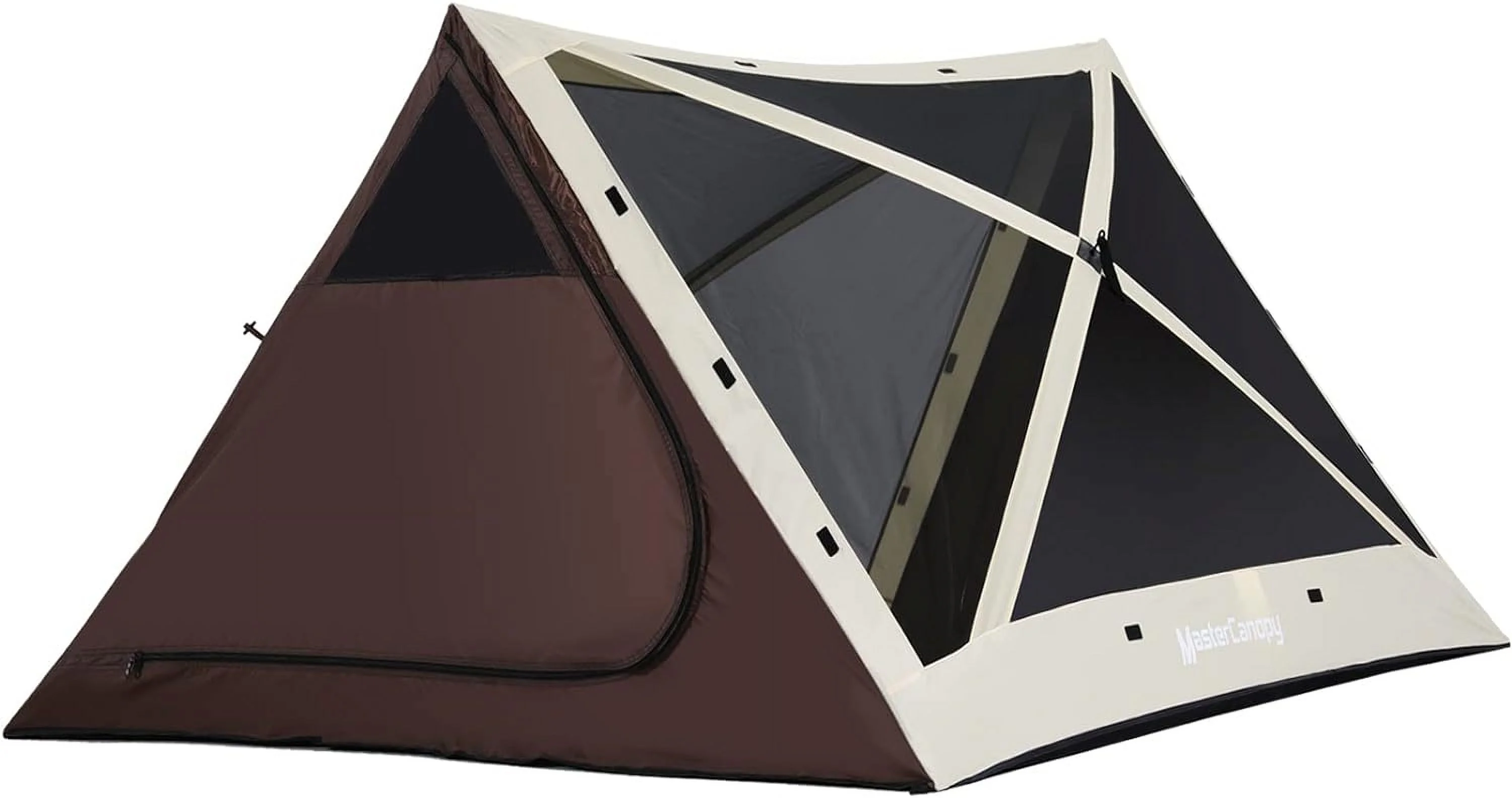 YANPO 7x7 Portable Screen House Room Pop up Gazebo Outdoor Camping Tent (7x7, Beige&Coffee)