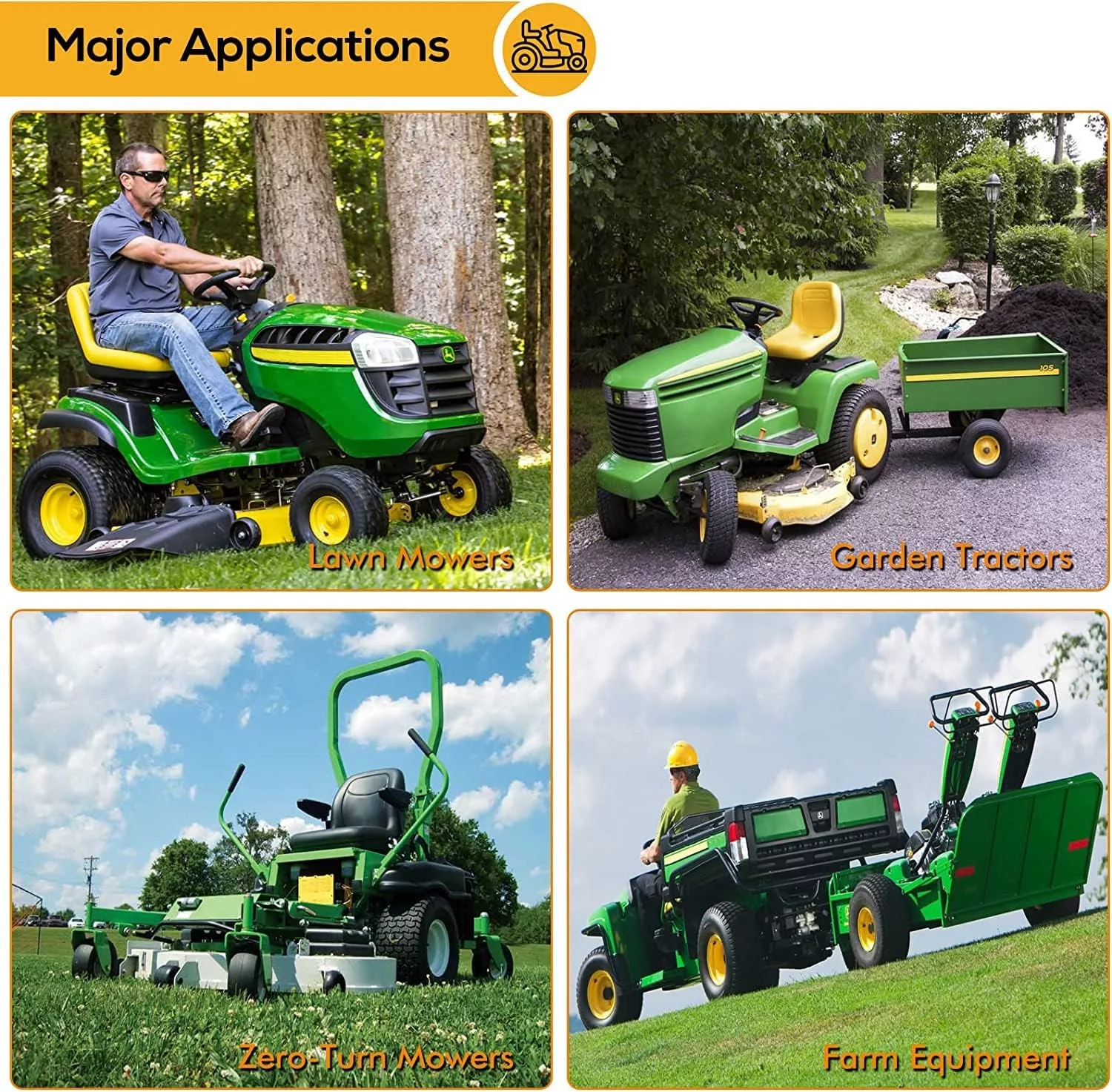 Eyoloty 20x10.00-8 Tubeless Lawn Mower Tires with Rim, 3.5