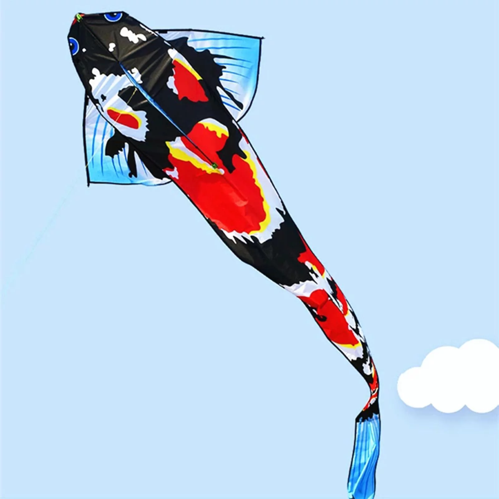 Large Delta for Kids & Adults, Easily to Fly for Beach, Included, with Colorful Colors Tail, for Beginners and Professional Cyprinus