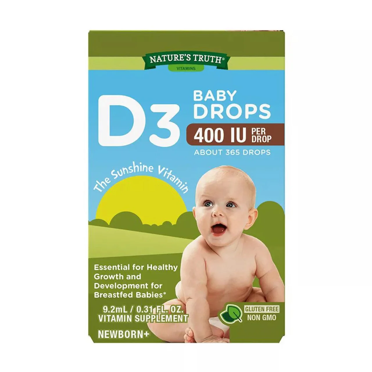 Natures Truth Vitamin D3 Baby Liquid Drops 400 Iu, 9.2 Ml, 3 Pack