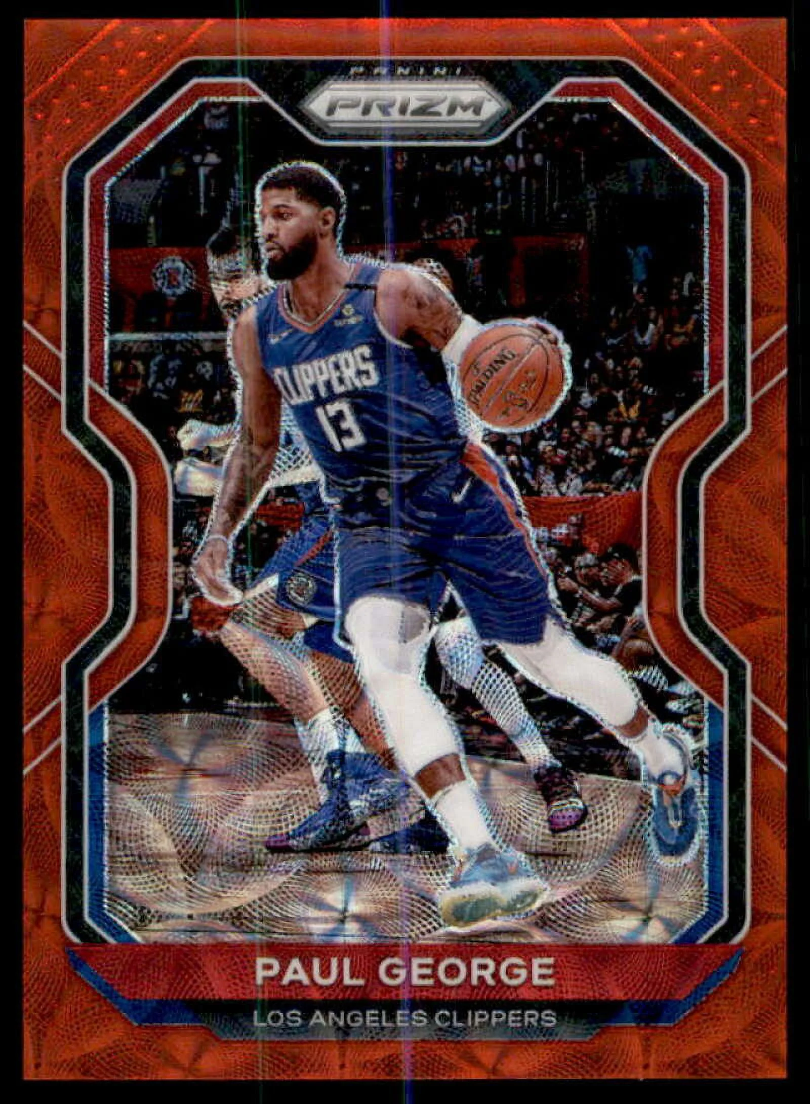 Paul George Card 2020-21 Panini Prizm Prizms Choice Red #14