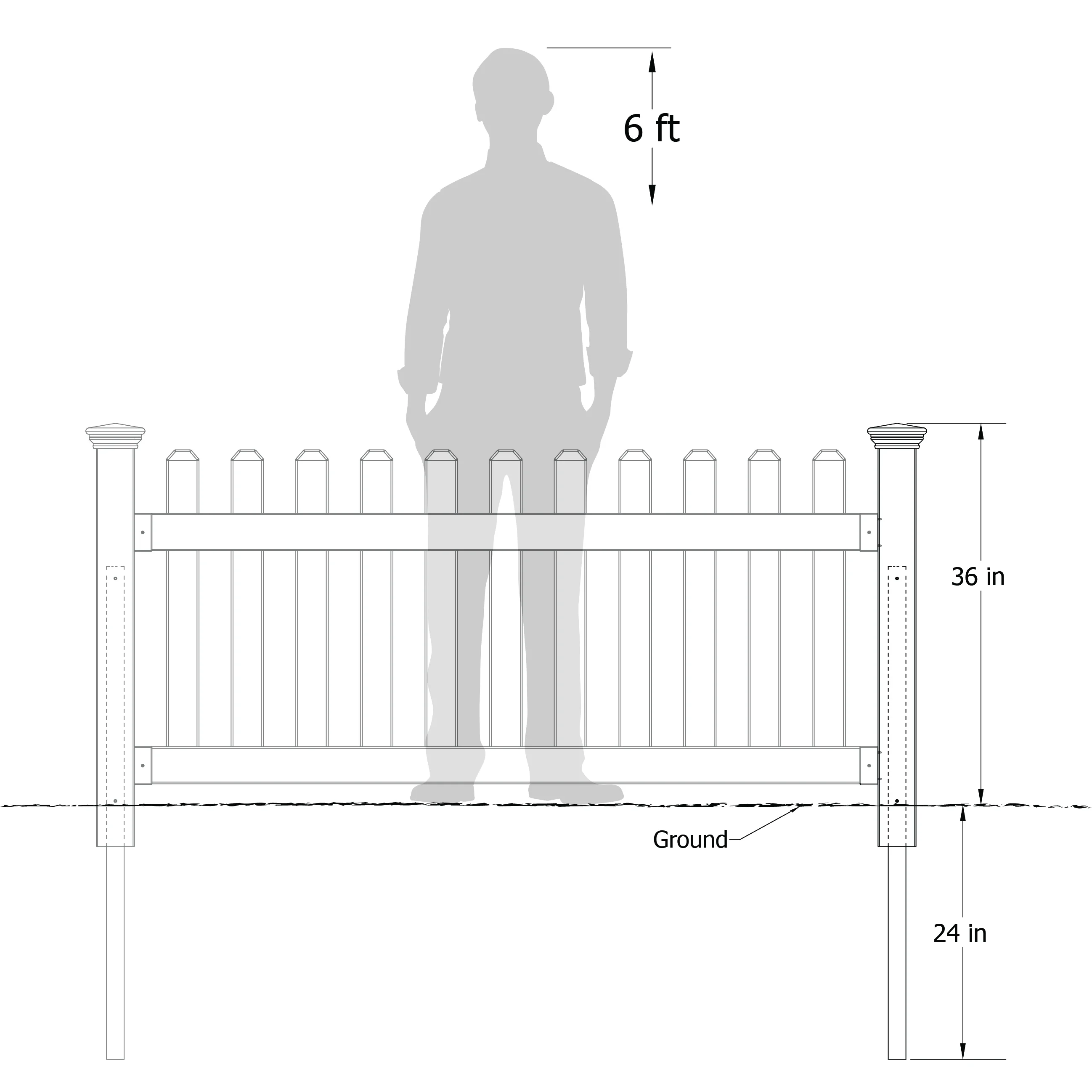 No-Dig Newport Finishing Post with Permanent Steel Pipe Anchor (36