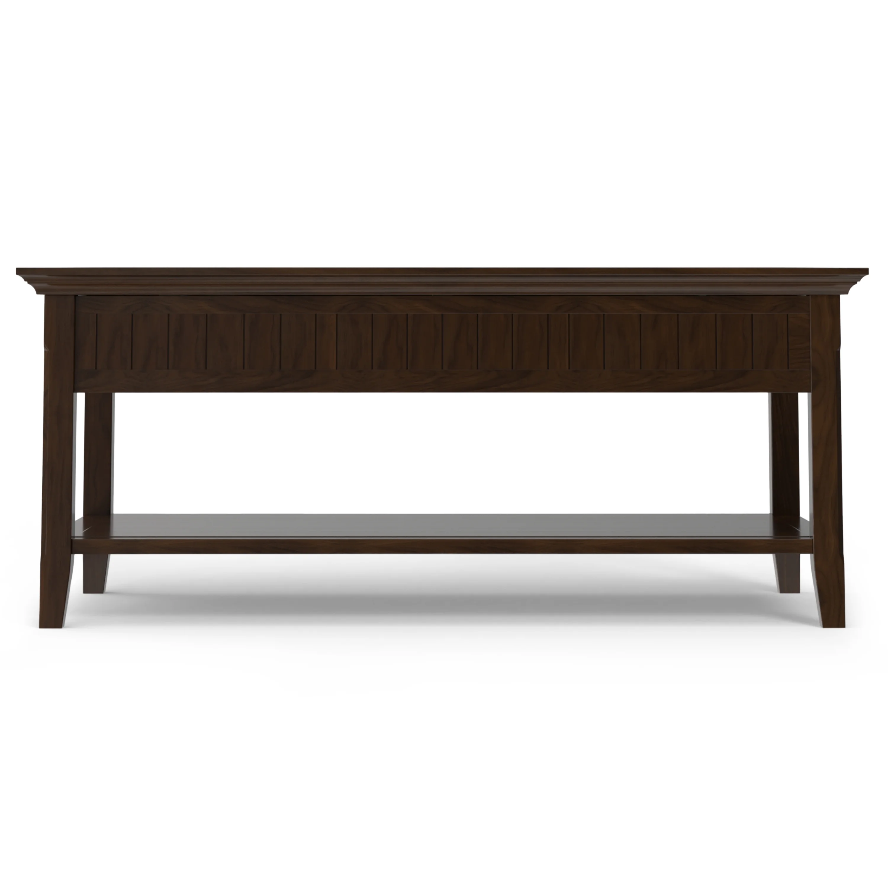 Simpli Home Acadian SOLID WOOD 48 inch Wide Rectangle Transitional Lift Top Coffee Table in Brunette Brown