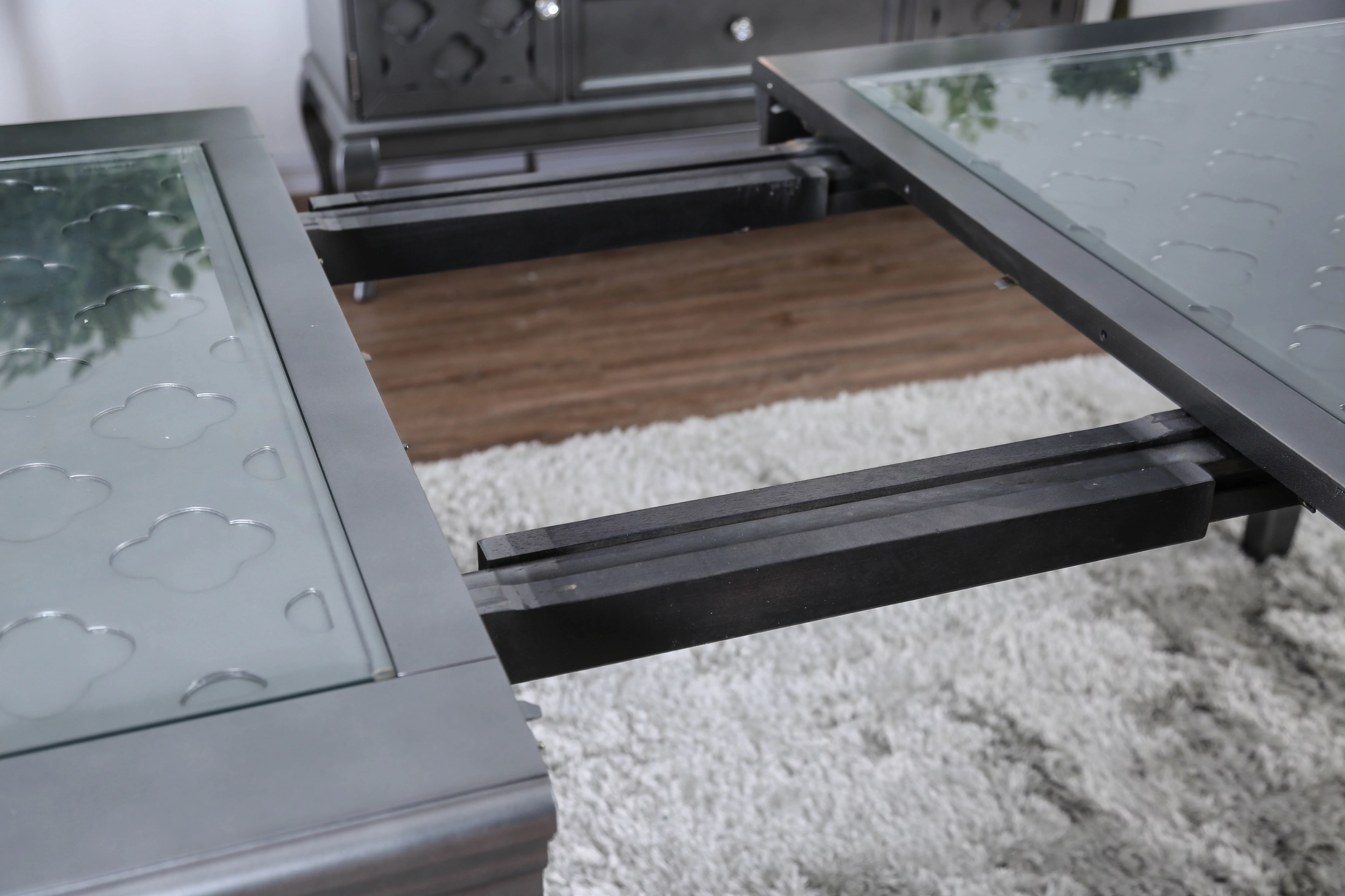 Furniture of America Tara 9-Piece Silver Dining Table Set