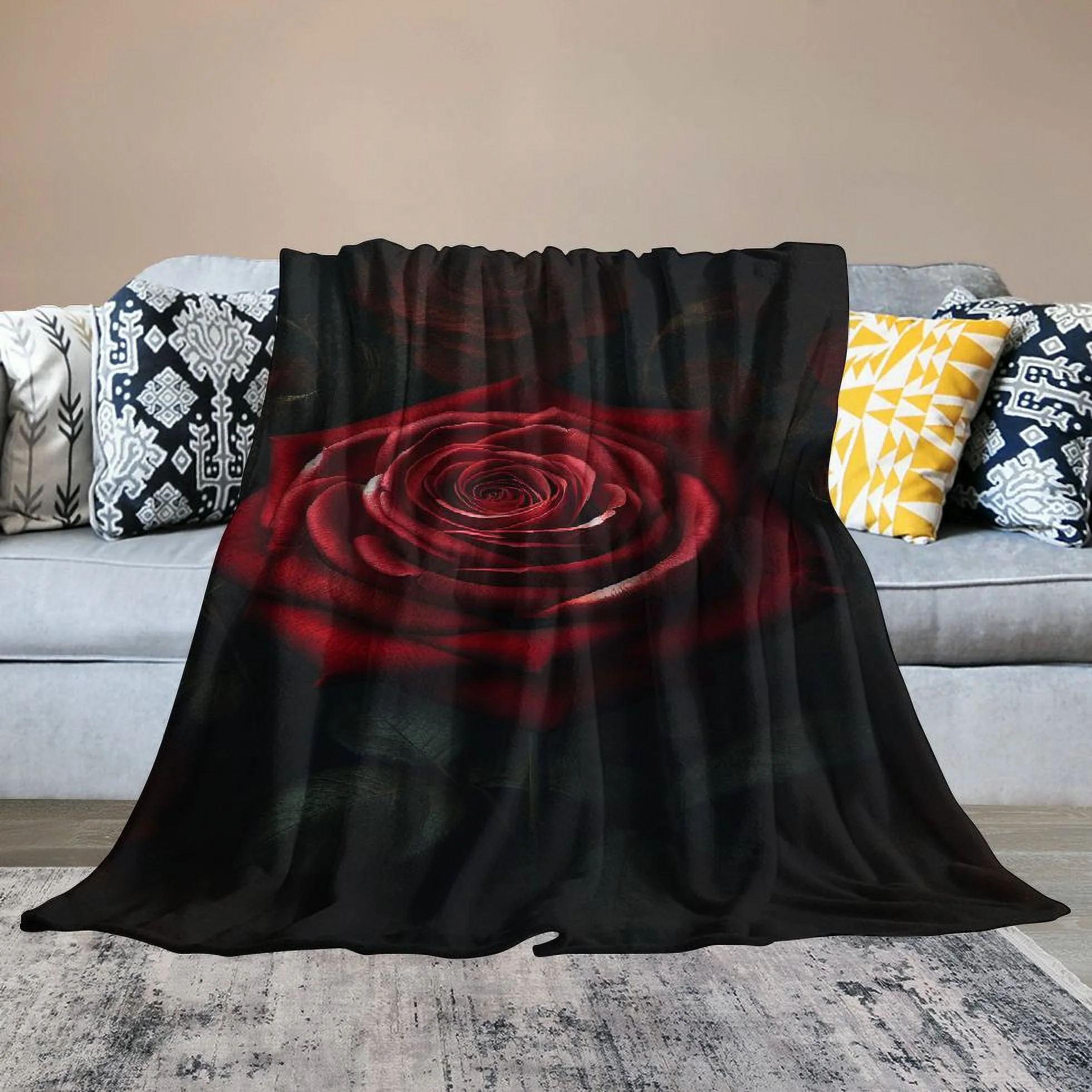 EastSmooth  Korean Mink Blanket Queen, 5 LB - 2 Ply Reversible 520GSM Silky Soft Plush Warm Blanket for Autumn Winter, Rose/Brown