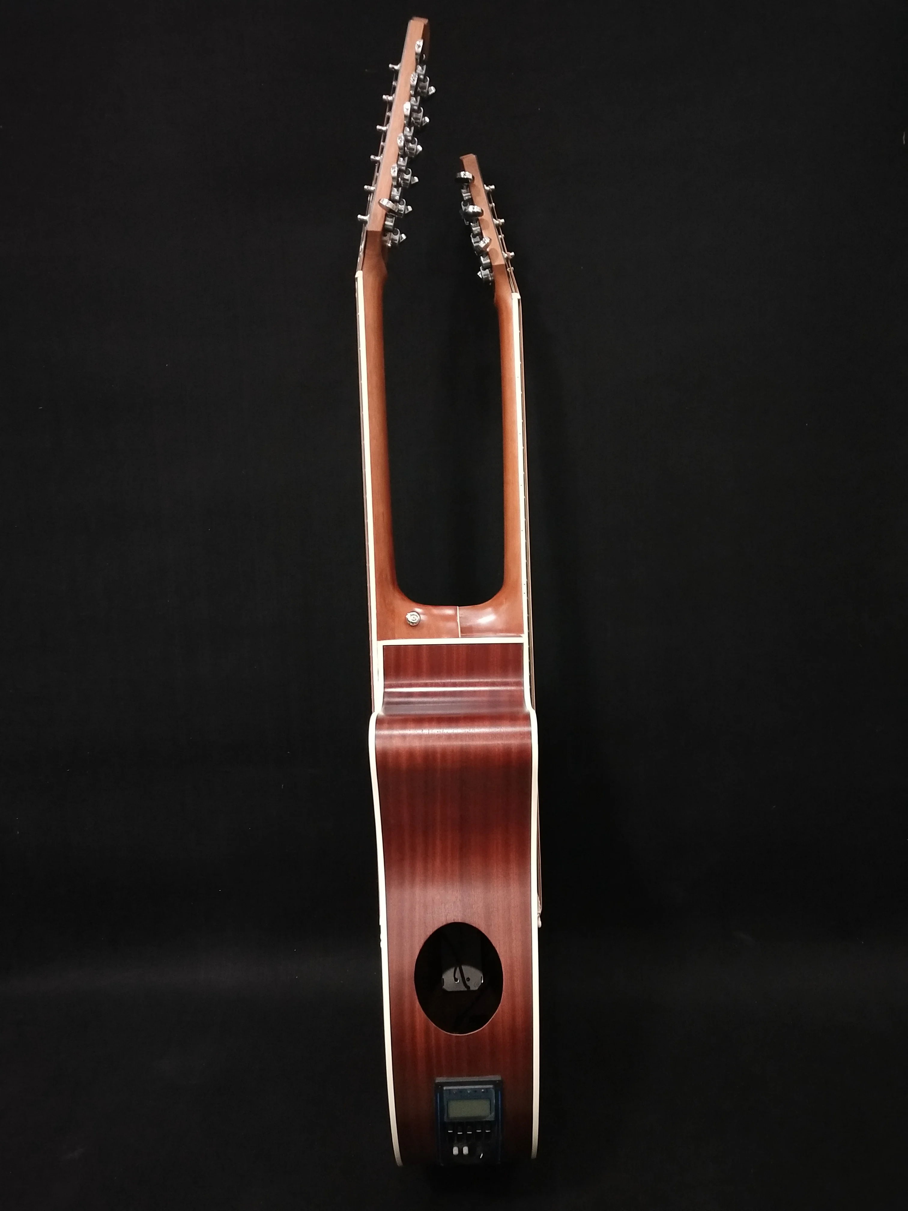 12 String Acoustic / 6 String Acoustic, Double Sided, Travel, Dreadnought , Busuyi Guitar, (Brown) All Levels