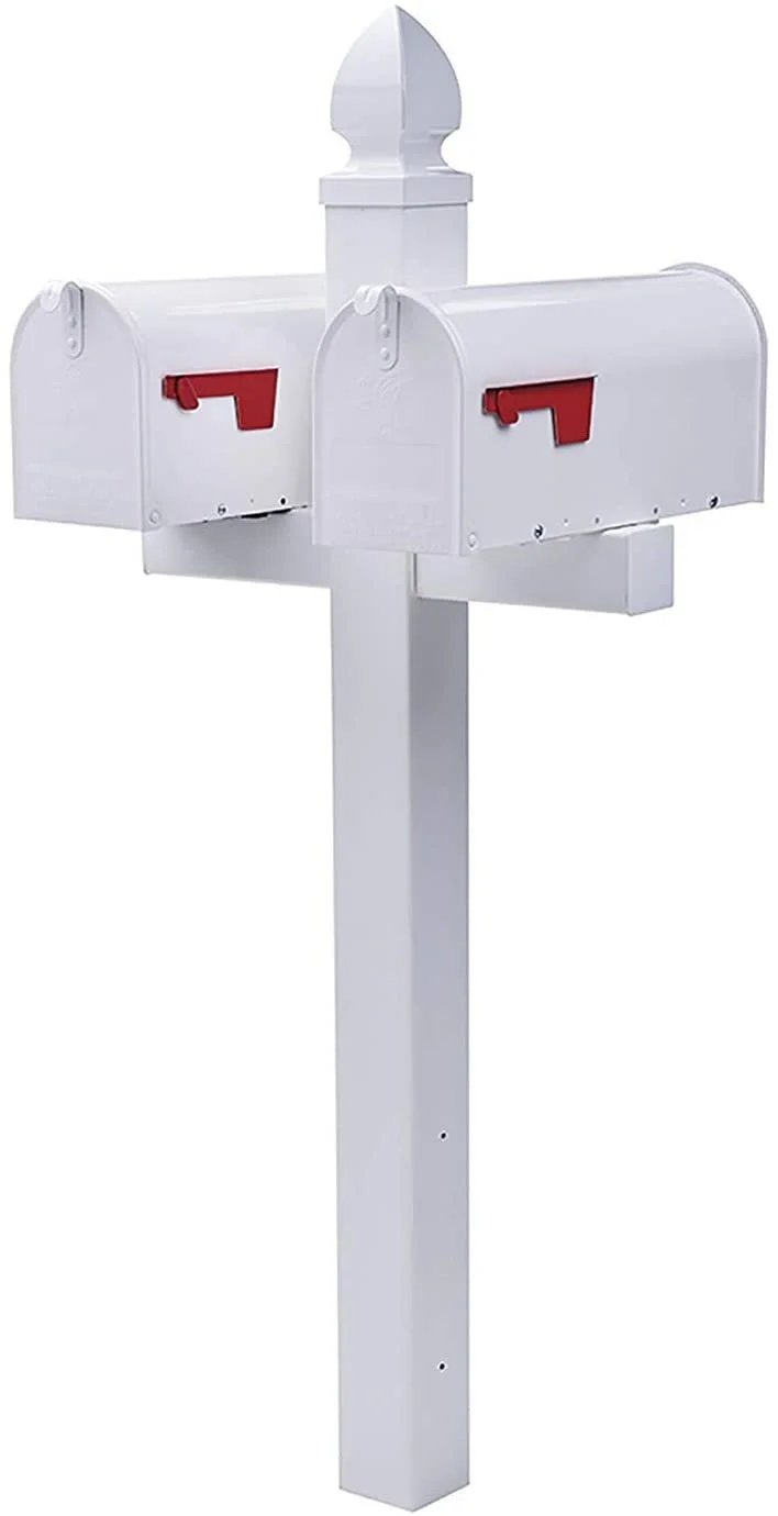 Gibraltar Mailboxes Whitley 4x4 Rust-Proof Plastic White, Cross-Arm Mailbox Post, WP000W01 2-Pack