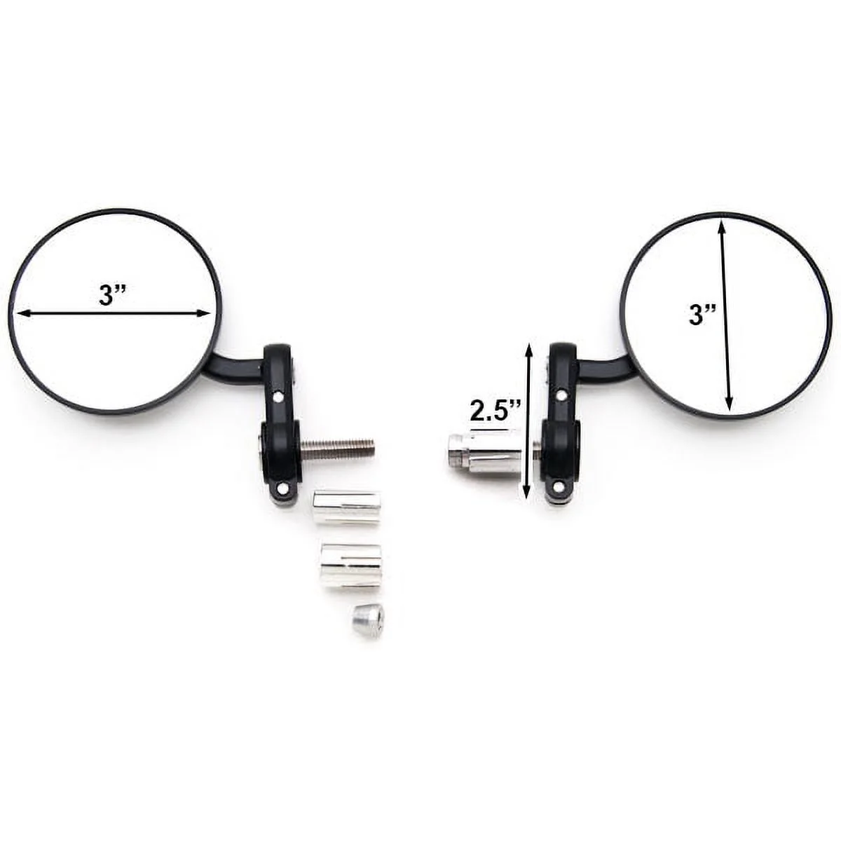 Krator Black Bar End Mirrors Round 3