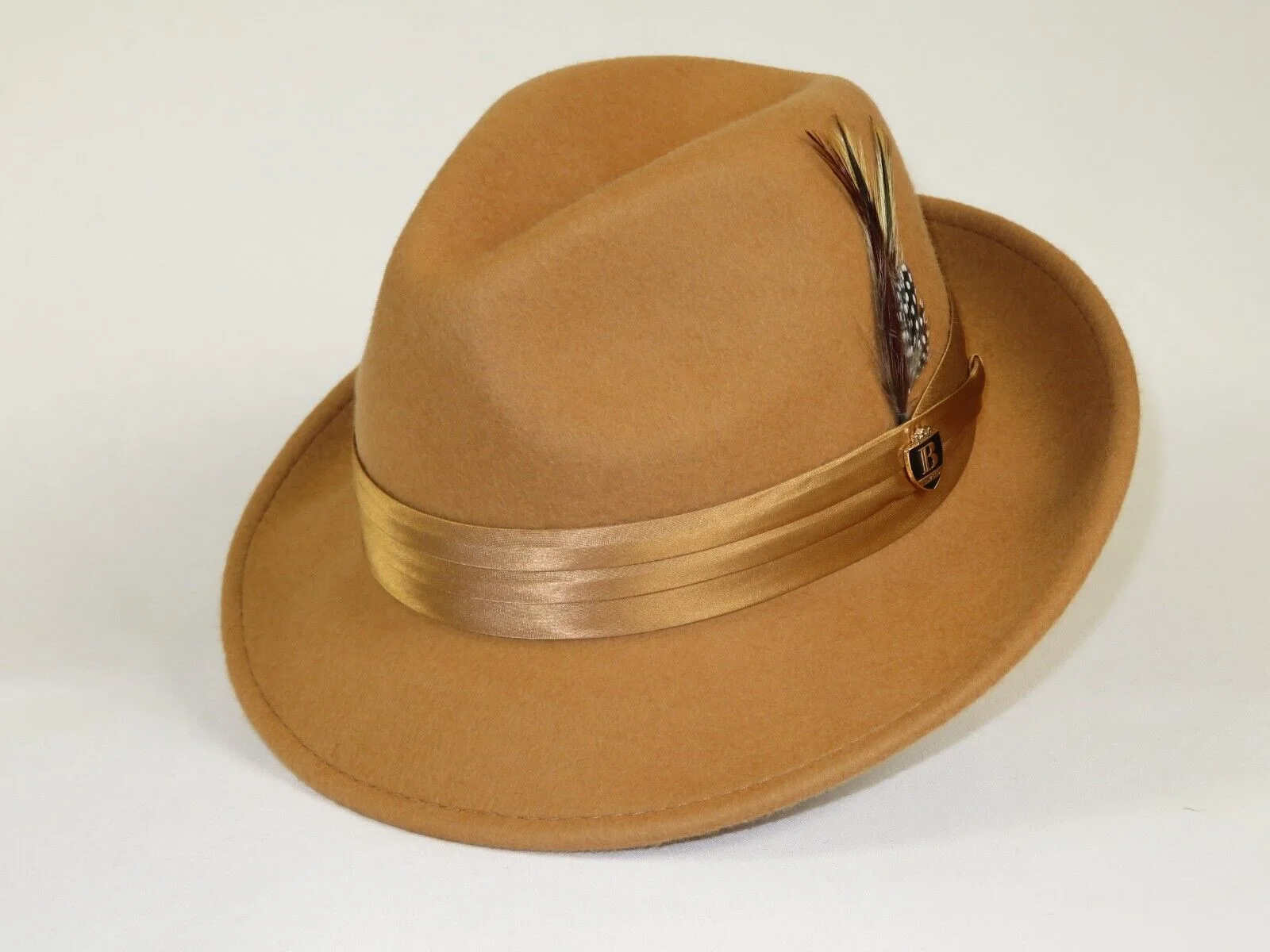 Men Bruno Capelo Dress Hat Australian Wool Crushable Fedora Giovani Un103 Camel