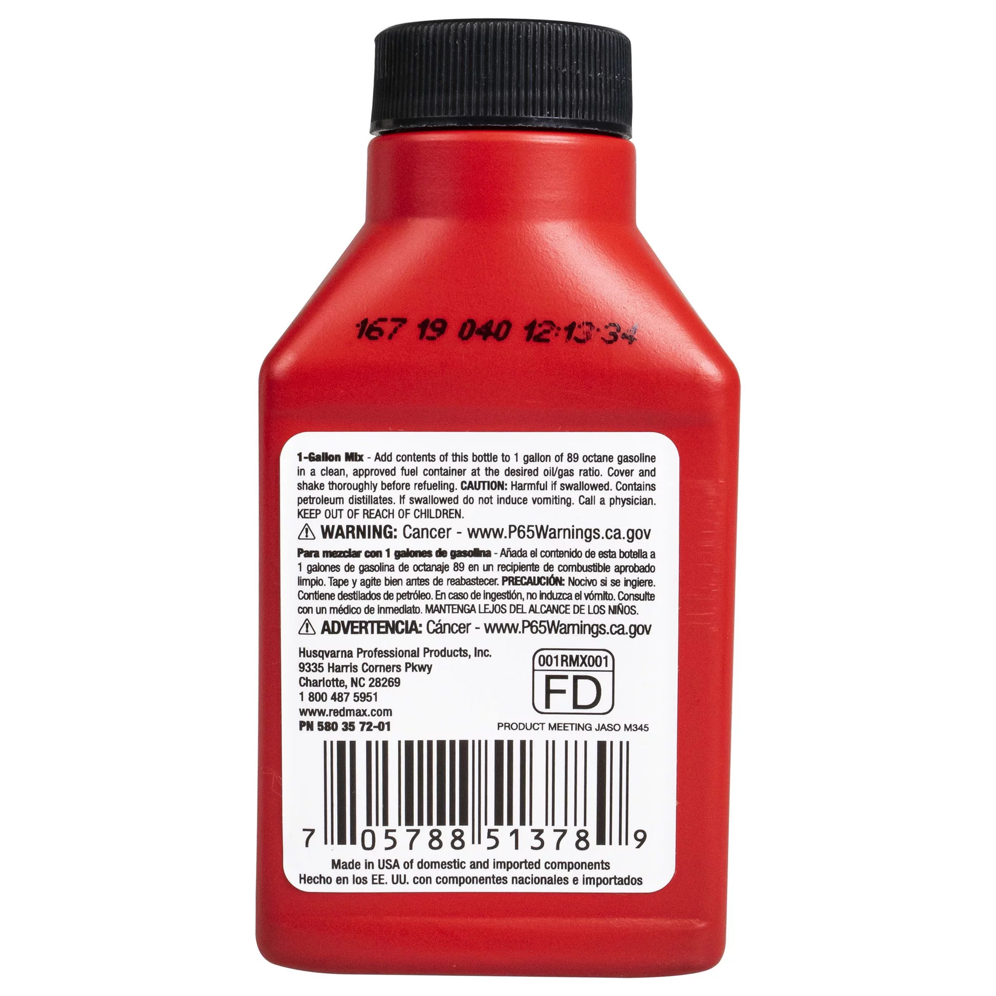 2.6oz Bottles of RedMax Synthetic 2 Stroke Cycle Oil w/ Fuel Stabilizer 50:1 6PK