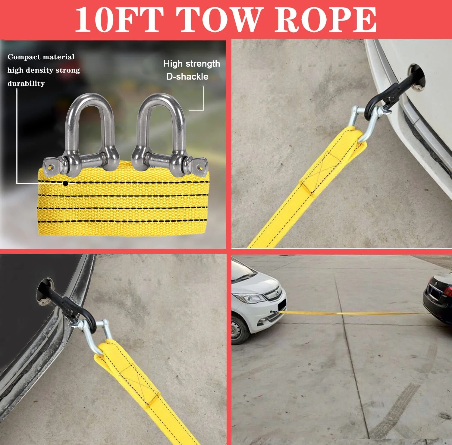 YILAIRIOU Car Roadside Emergency Kit, with Jumper Cables Automotive Kit,Car Safety Roadside Assistance Kit Headlamp,Tow Straps,Screwdrivers, Rainwear, Gloves.Red