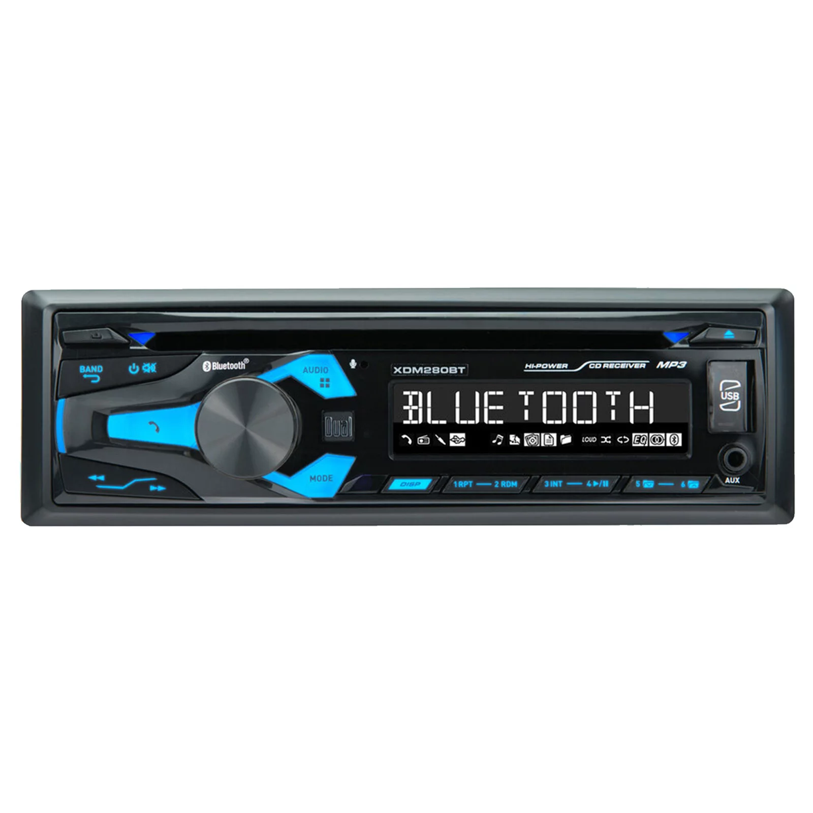 Dual XDM280BT Single DIN Bluetooth AM/FM Radio USB AUX CD Receiver, 2x 6.5