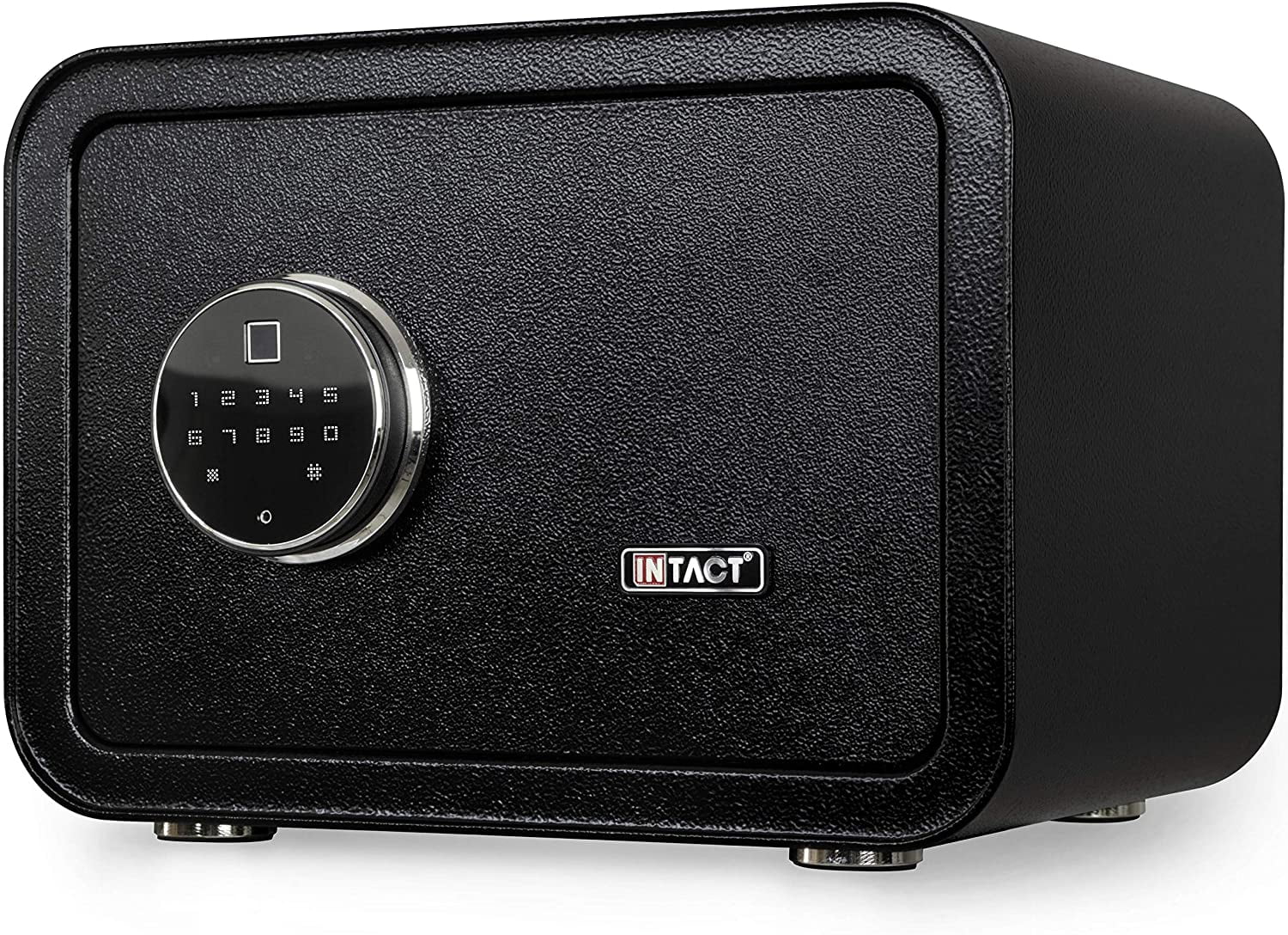 Intact Compact Quick Access Biometric Fingerprint Security & Gun Safe with Full Keypad Wide