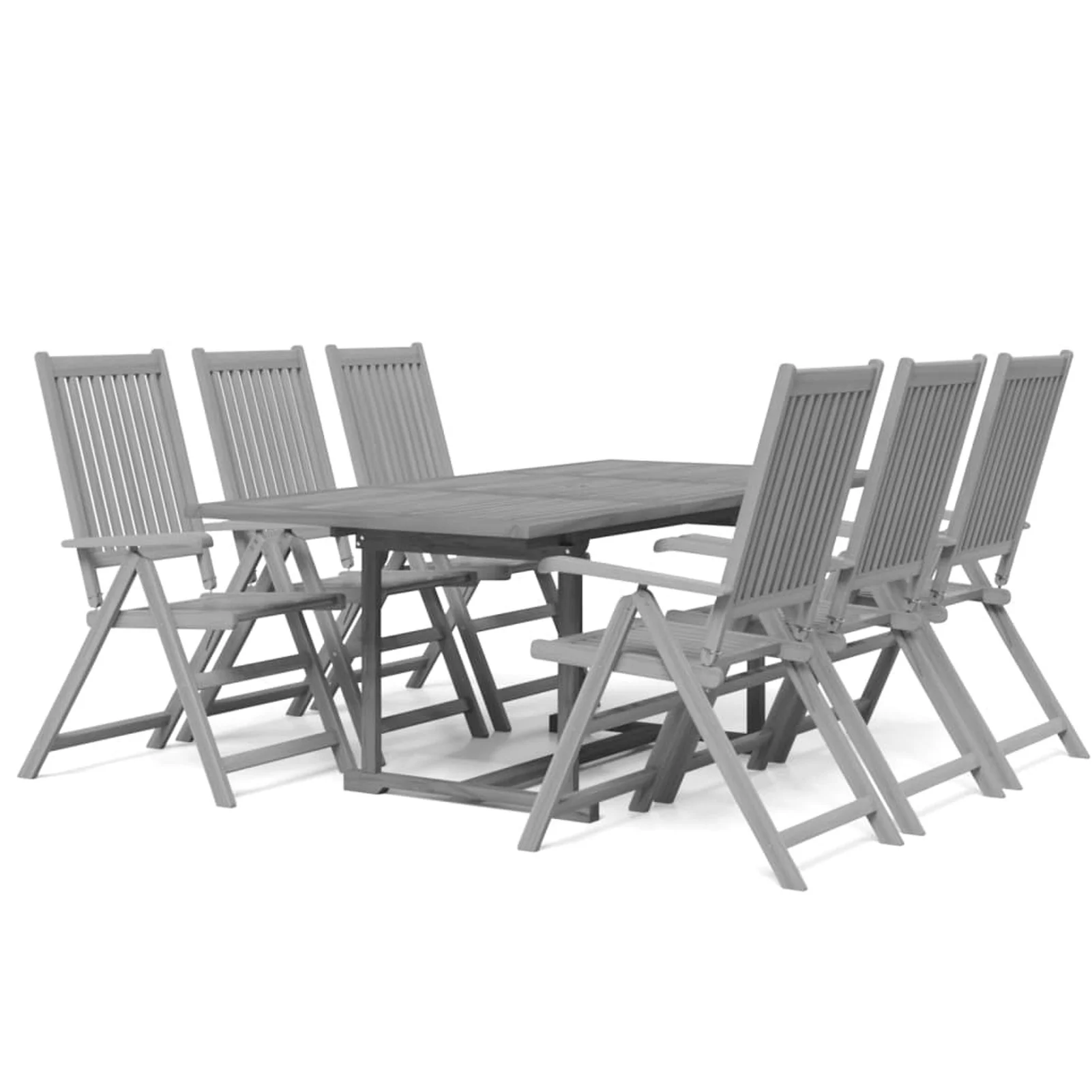 Carevas 7 Piece Patio Dining Set Solid Wood Acacia