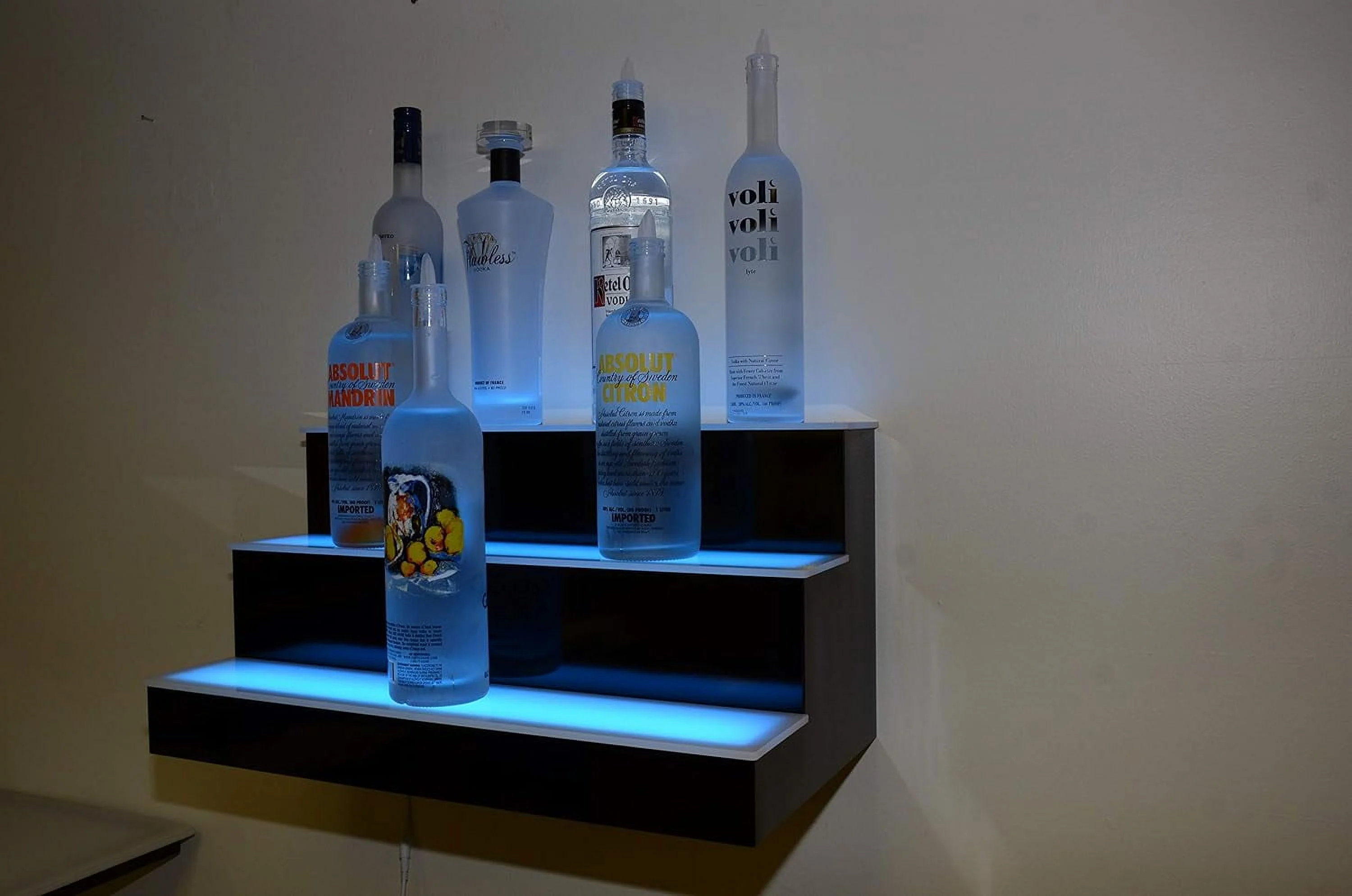 3 Tier Floating LED Lit Wall Display Shelf (36