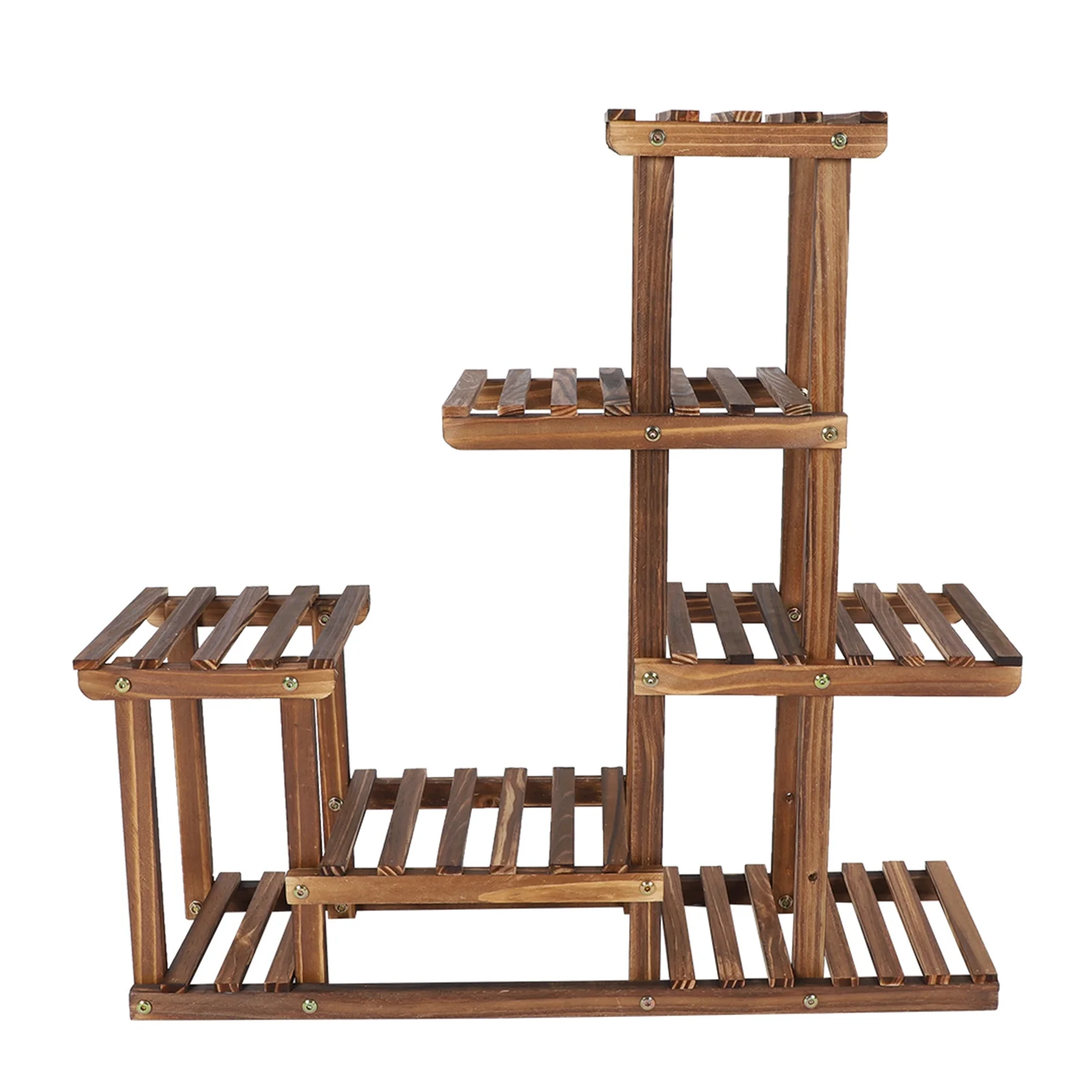 Wobythan Multi-tiers Wooden Plant Stand Balcony Garden Flower Plant Stand Display Shelf