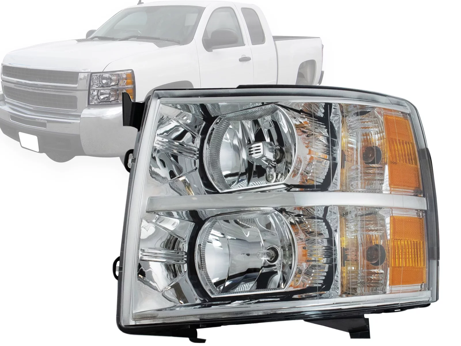 APA Replacement Head Lamp for 2007 - 2014 Silverado 1500 2500HD 3500HD Driver Left Side GM2502280C