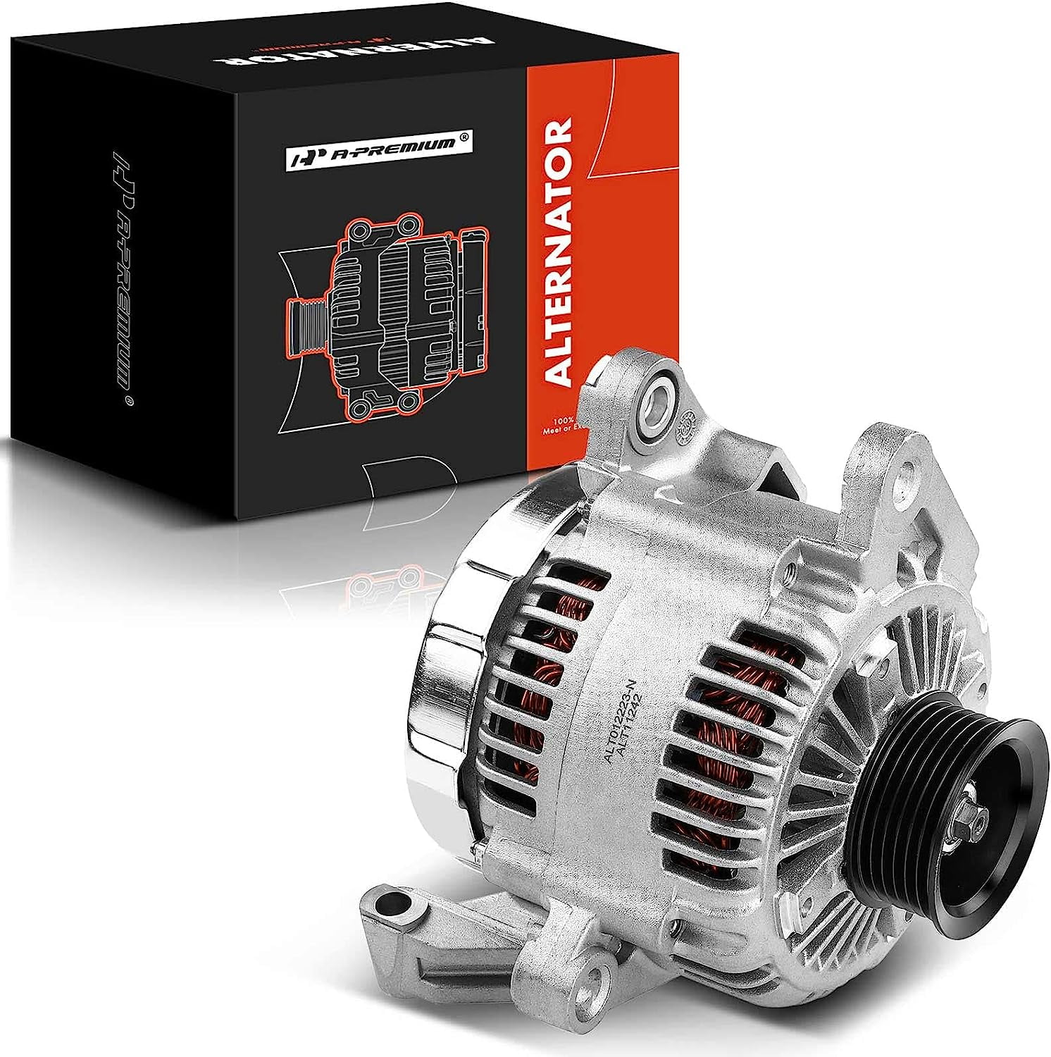 A-Premium Alternator Compatible with Jeep Liberty 2007-2009 & Dodge Dakota 2007 & Mitsubishi Raider 2007, 12V 136Amp Clockwise 6-Groove Pulley, Replace# 56041693AD, 121000-4620
