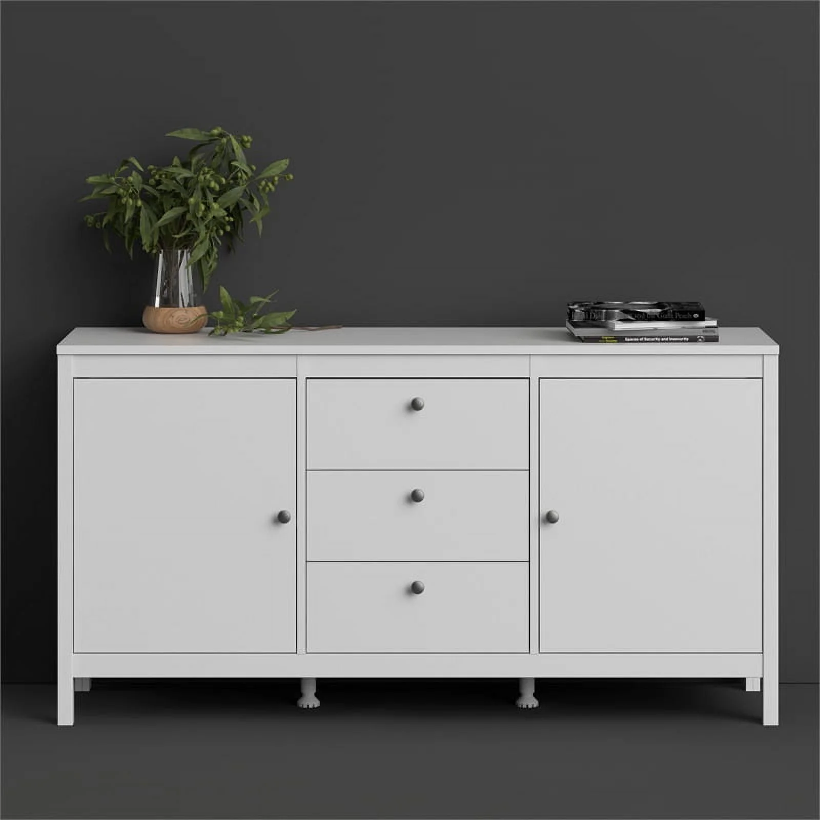 Home Square 2 Piece Furniture Set with Sideboard and Coffee Table in White