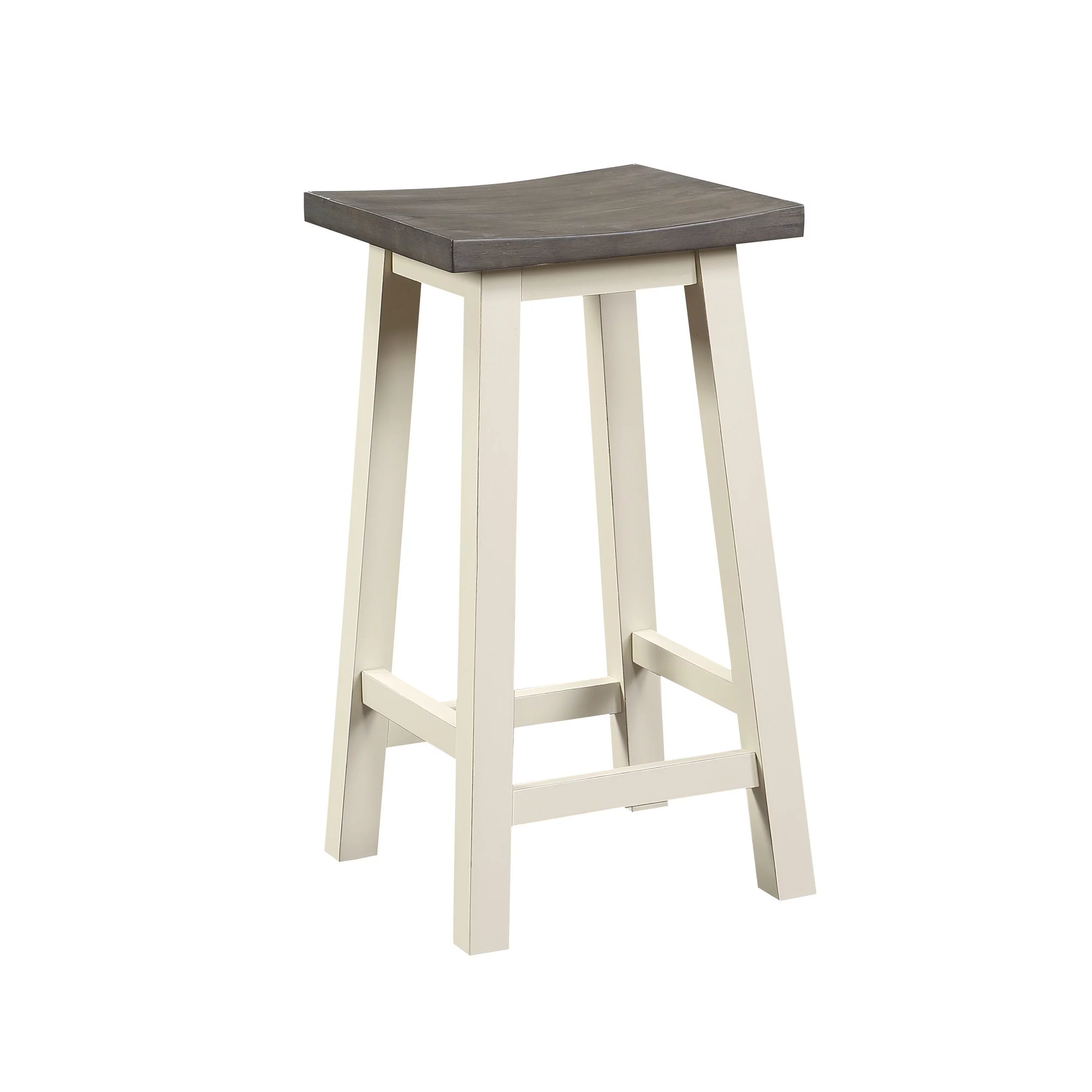 ACME Yobanna 3 Piece Counter Height Set in Gray Oak and Antique White Finish