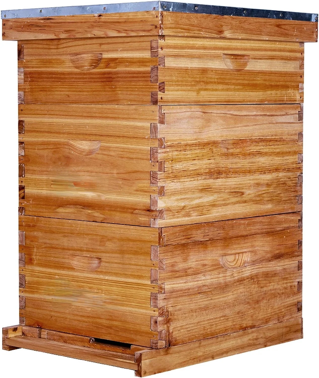 10 Frame Langstroth Bee Hive Coated with 100% Beeswax Includes Beehive Frames and Waxed Foundations (2 Deep Boxes & 1 Medium Box)
