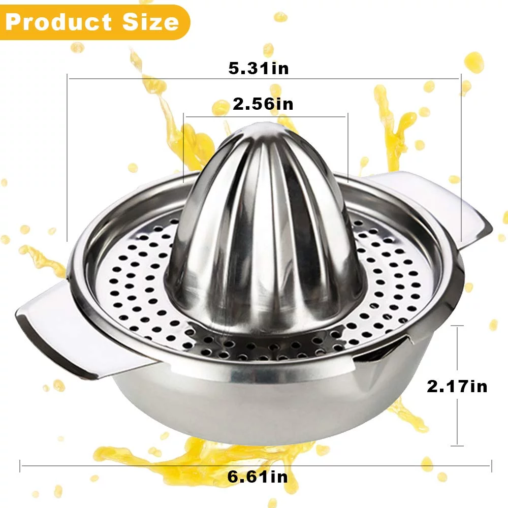 FOAUUH Stainless Steel Citrus Lemon Orange Juicer Manual Hand Squeezer, Juicer Hand Press Manual Juicer Fruit Lemon Lime Orange Squeezer with Bowl Juicer Strainer