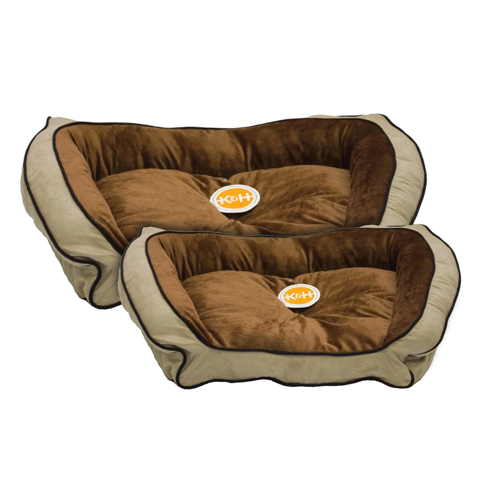 K&H Pet Products Bolster Couch Dog Bed, Small, Mocha/Tan