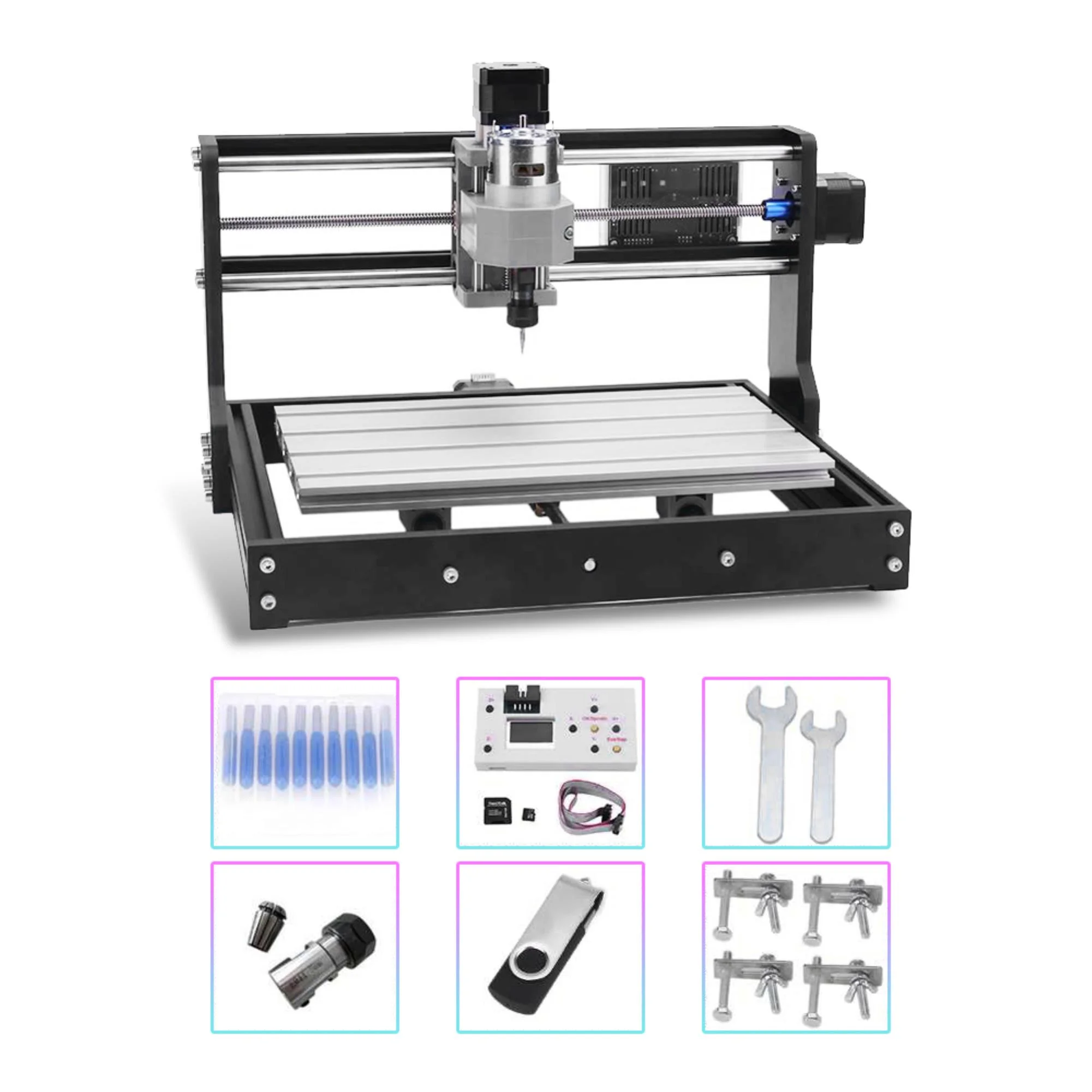 3018 Pro DIY Mini CNC Router Machine 3 Axis Milling Cutter Wood Engraver - Offline Controller