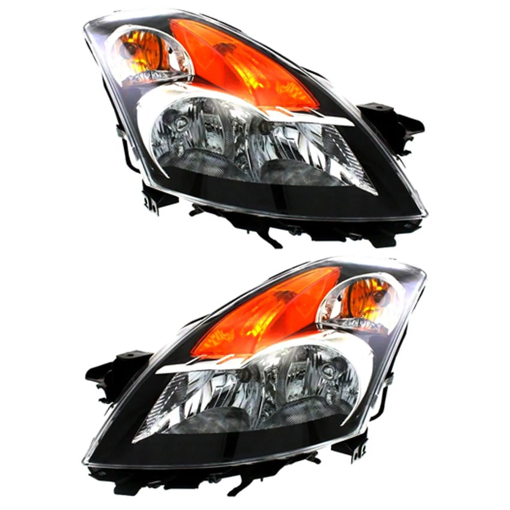New Pair Of Halogen Headlight Compatible With Nissan Altima S Sedan 4-Door 2007 by Part Number 26010-JA00B 26010JA00B 26060-JA00B 26060JA00B NI2503166 NI2502166