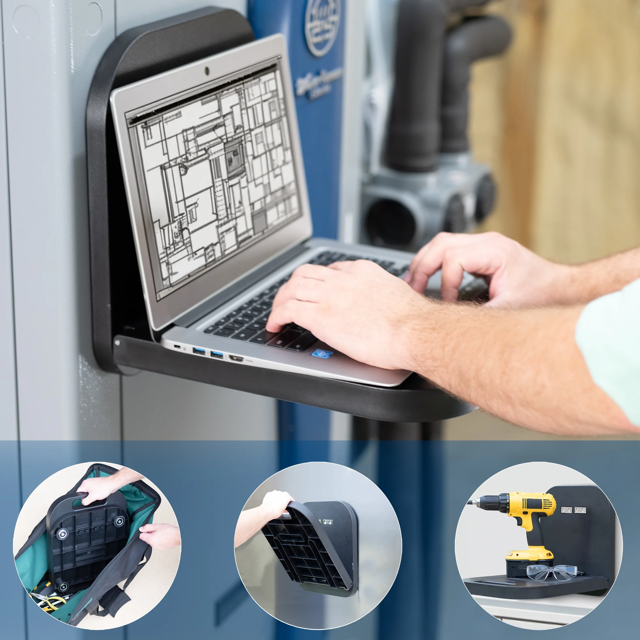 VIVO Magnetic Portable Laptop Workstation, Utility Platform