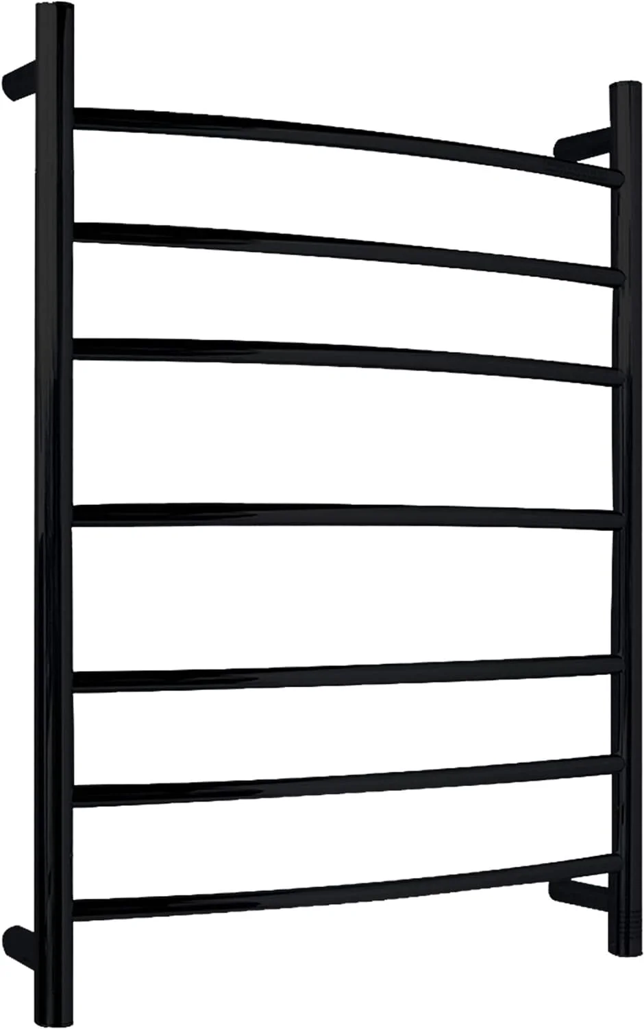 YILAN Gown 7-Bar Wall Mounted Towel Warmer in Matte Black, Energy Efficient 70W Electric Plug in Heated Towel Rack for Bathroom, Stainless Steel Towel Heater Rail Quick Towel Dryer, TW-AZ027MBK