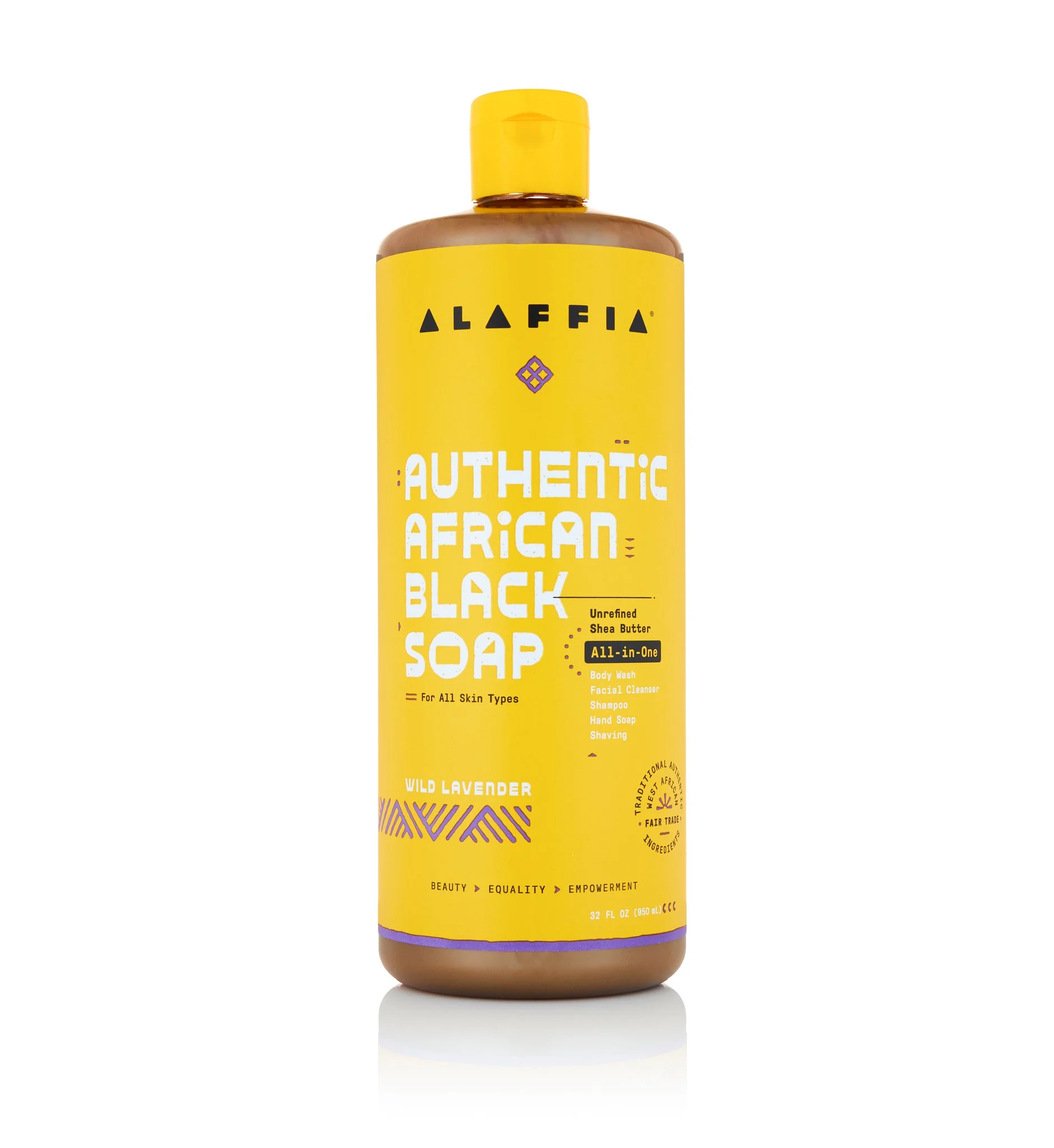 Alaffia Authentic African Black Soap All-in-One Wild Lavender 32 fl oz Pack of 2