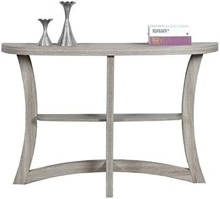 Half Moon Hall Wooden Console Accent Table In Cappuccino Brown