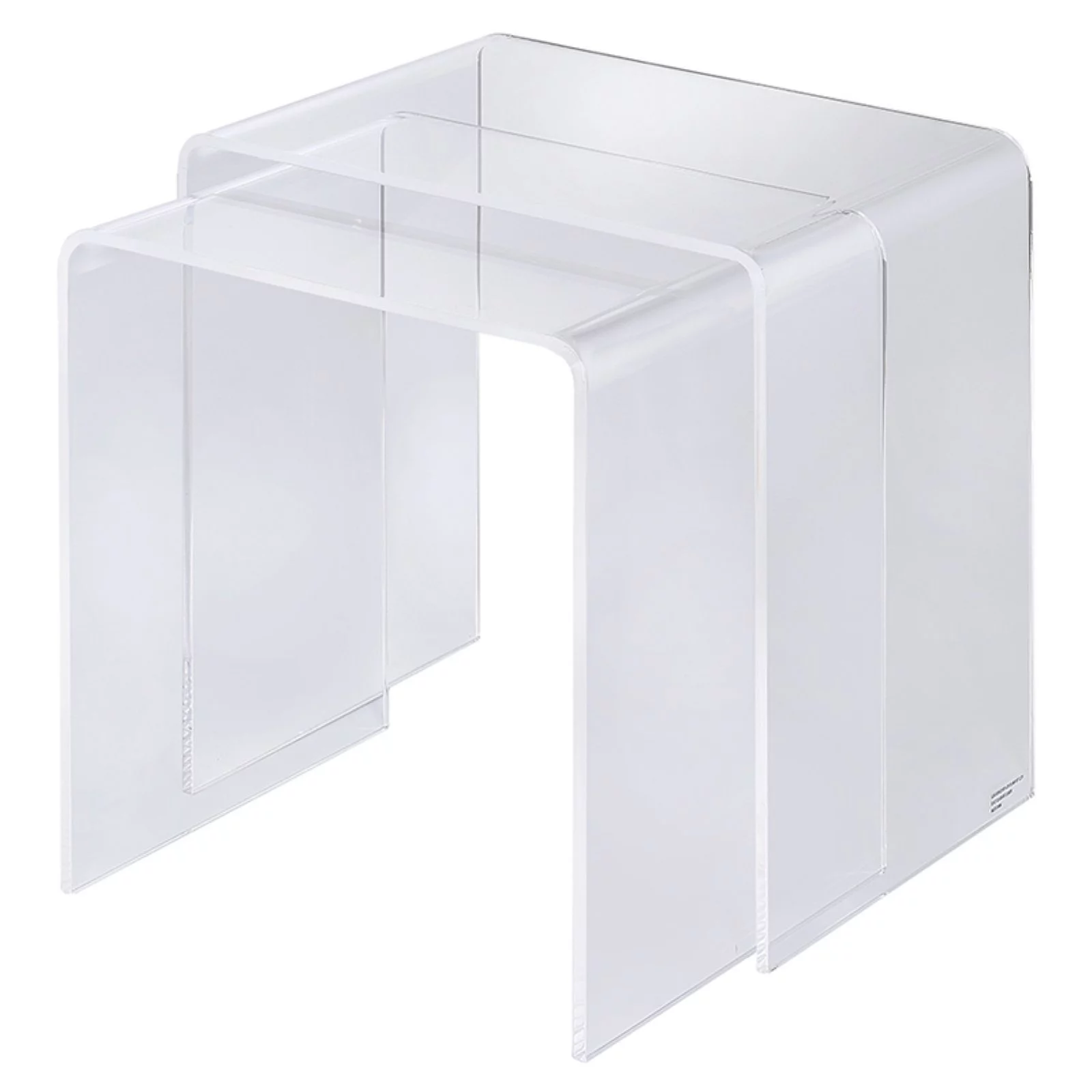 Fox Hill Trading Pure Decor Lucite and Acrylic Nesting Tables - Clear (Set of 2)