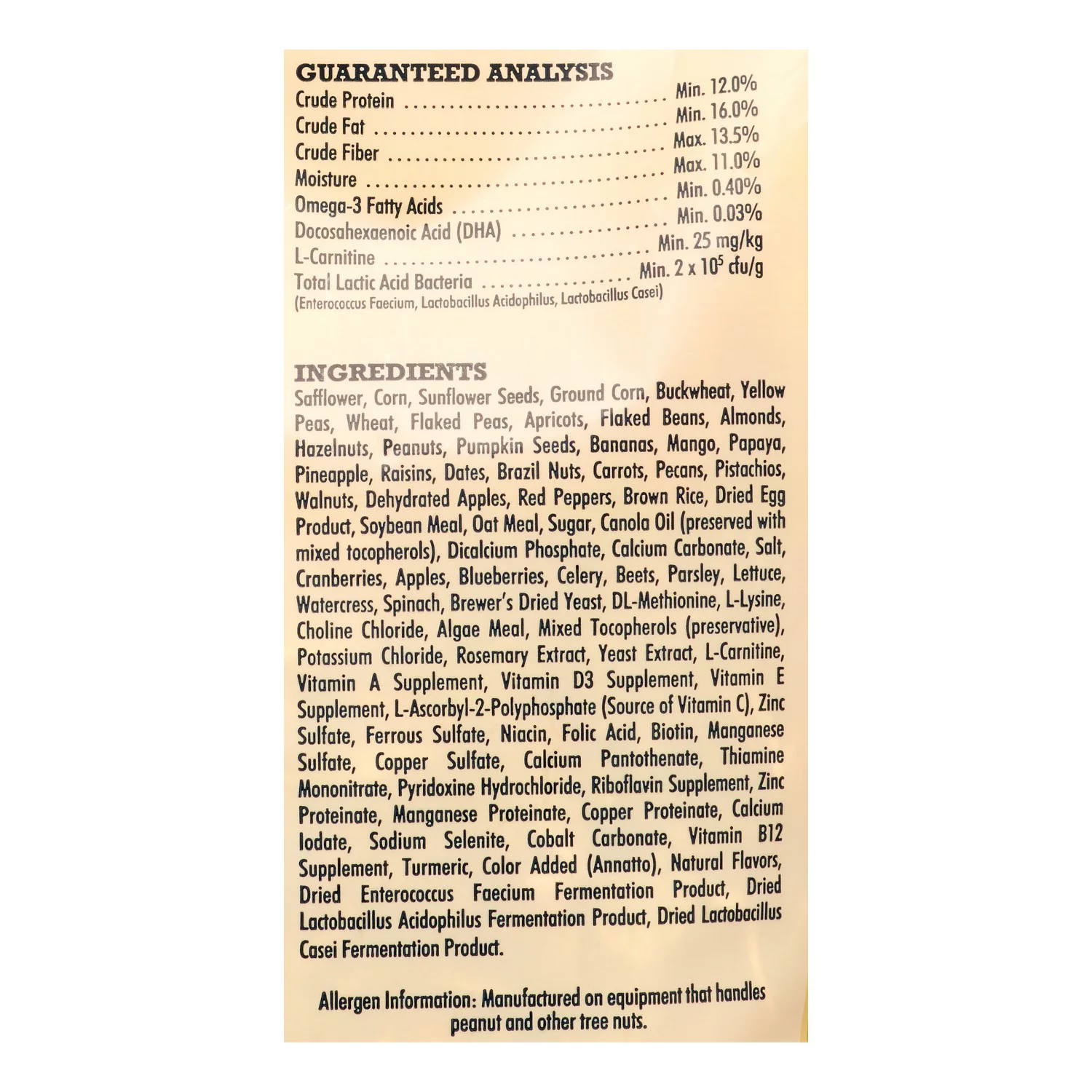 Higgins Sunburst Macaw Bird Food, 3 Lb