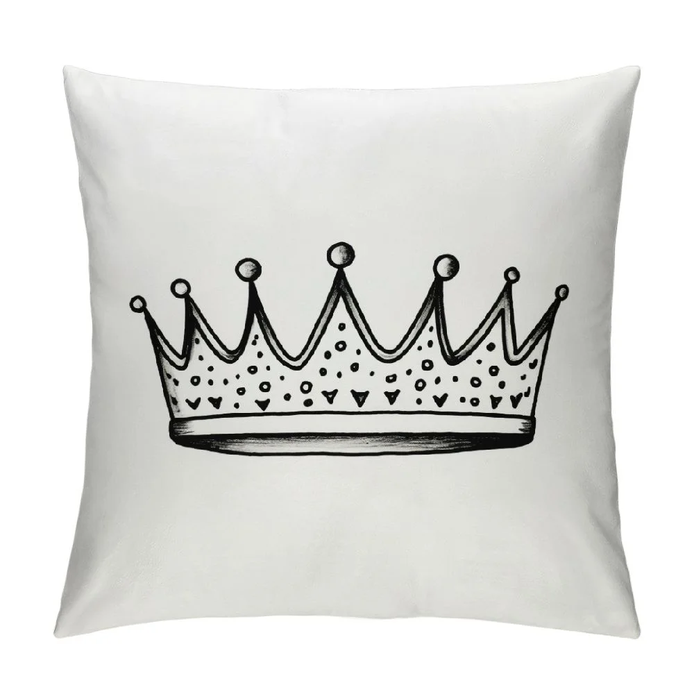 GOSMITH Crown Queen and King Throw Pillow Covers Soft His and Hers Matching Couple Pillow Cases Cushion Covers For Living Room Bedroom Decorative Throw Pillowcases for Sofa Couch Chair